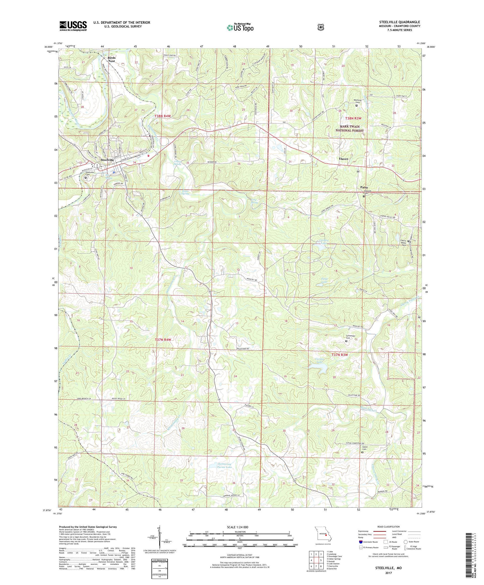 MyTopo Steelville, Missouri USGS Quad Topo Map