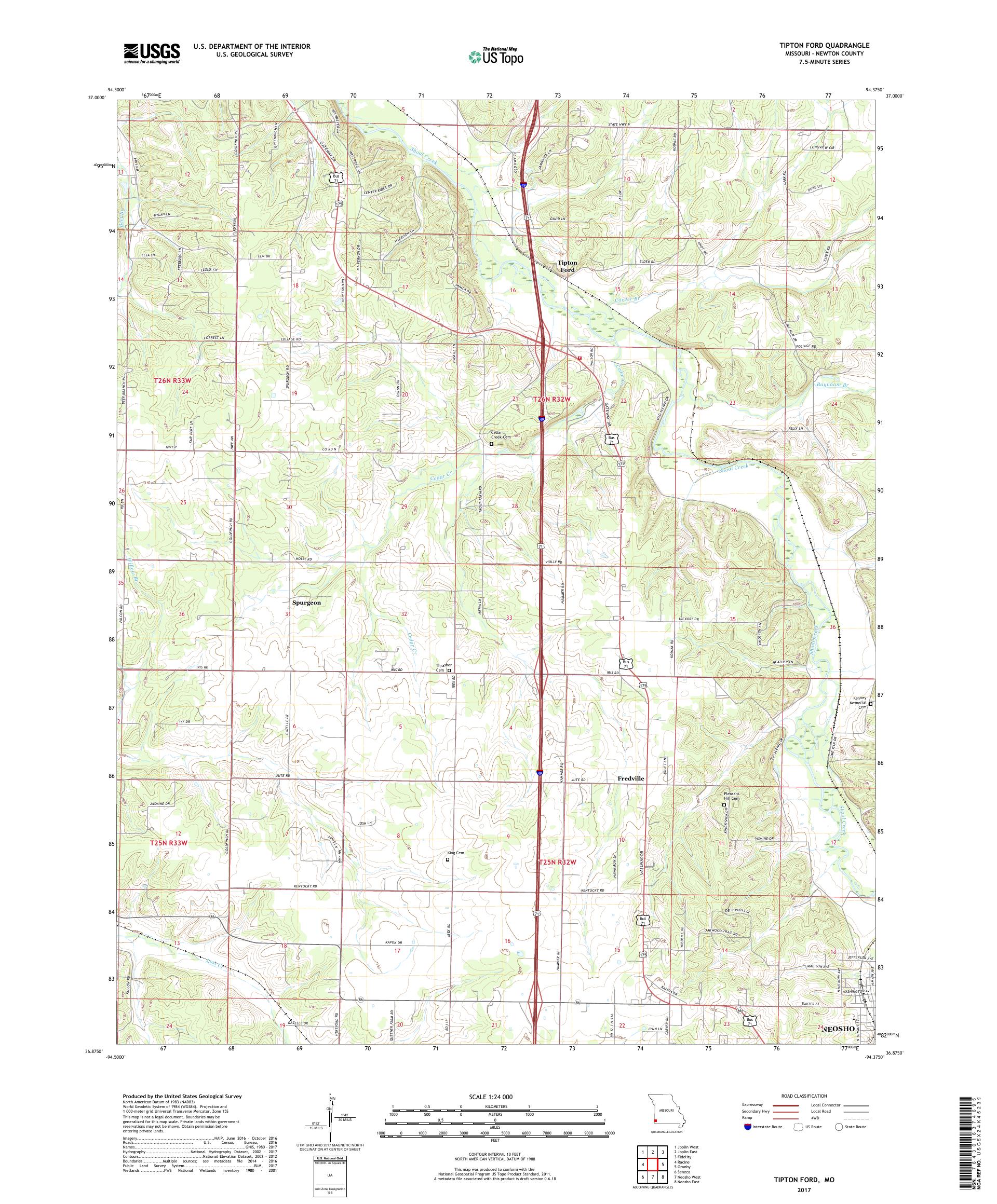 MyTopo Tipton Ford, Missouri USGS Quad Topo Map