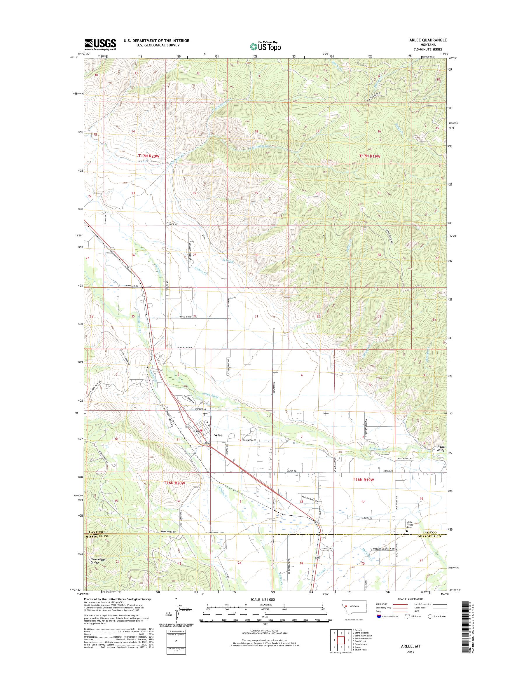 MyTopo Arlee, Montana USGS Quad Topo Map