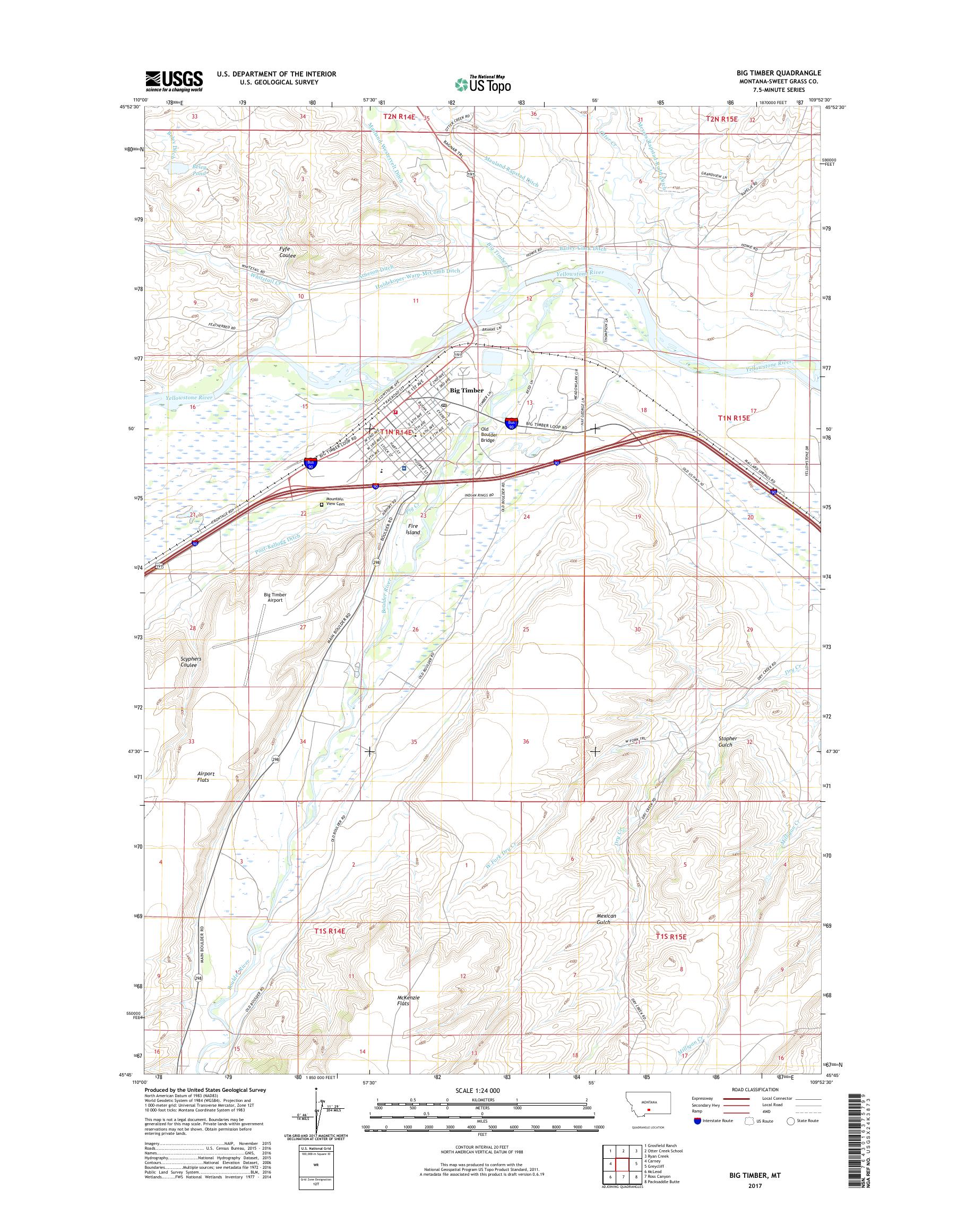 mytopo-big-timber-montana-usgs-quad-topo-map