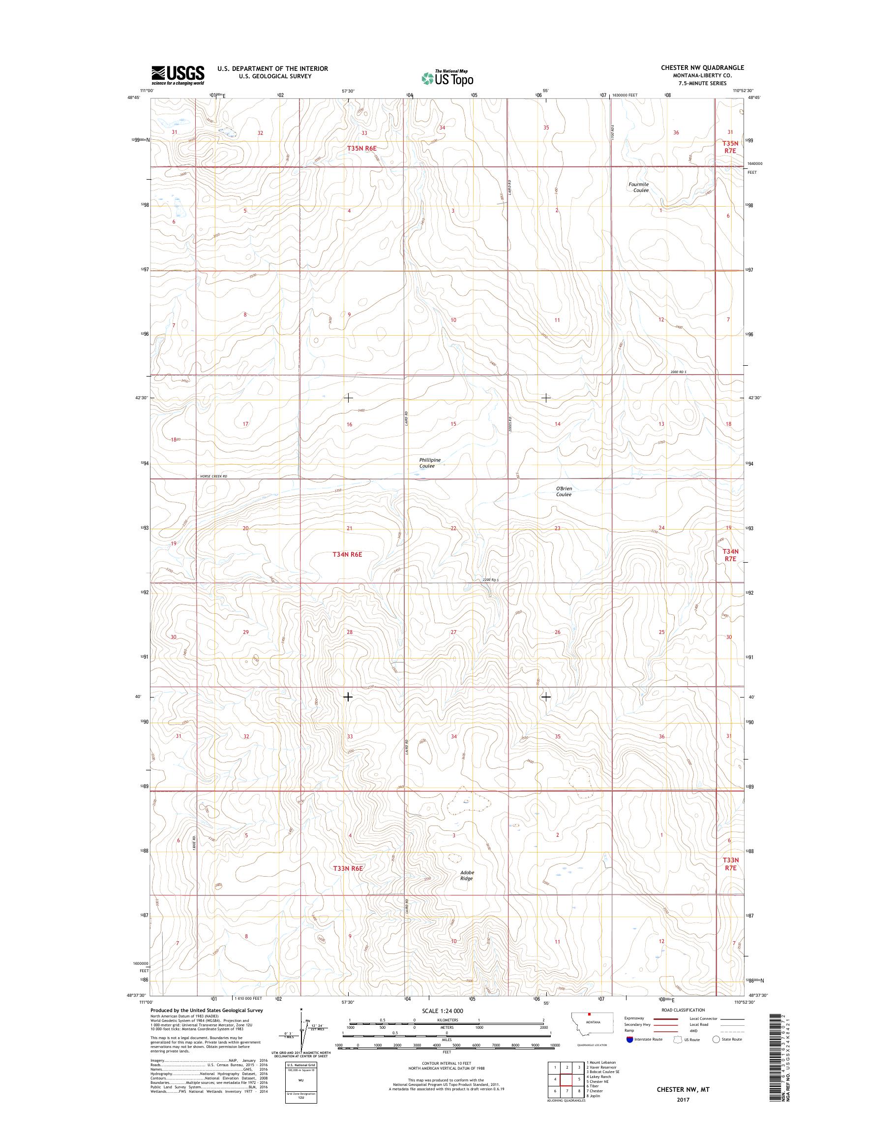 MyTopo Chester NW, Montana USGS Quad Topo Map