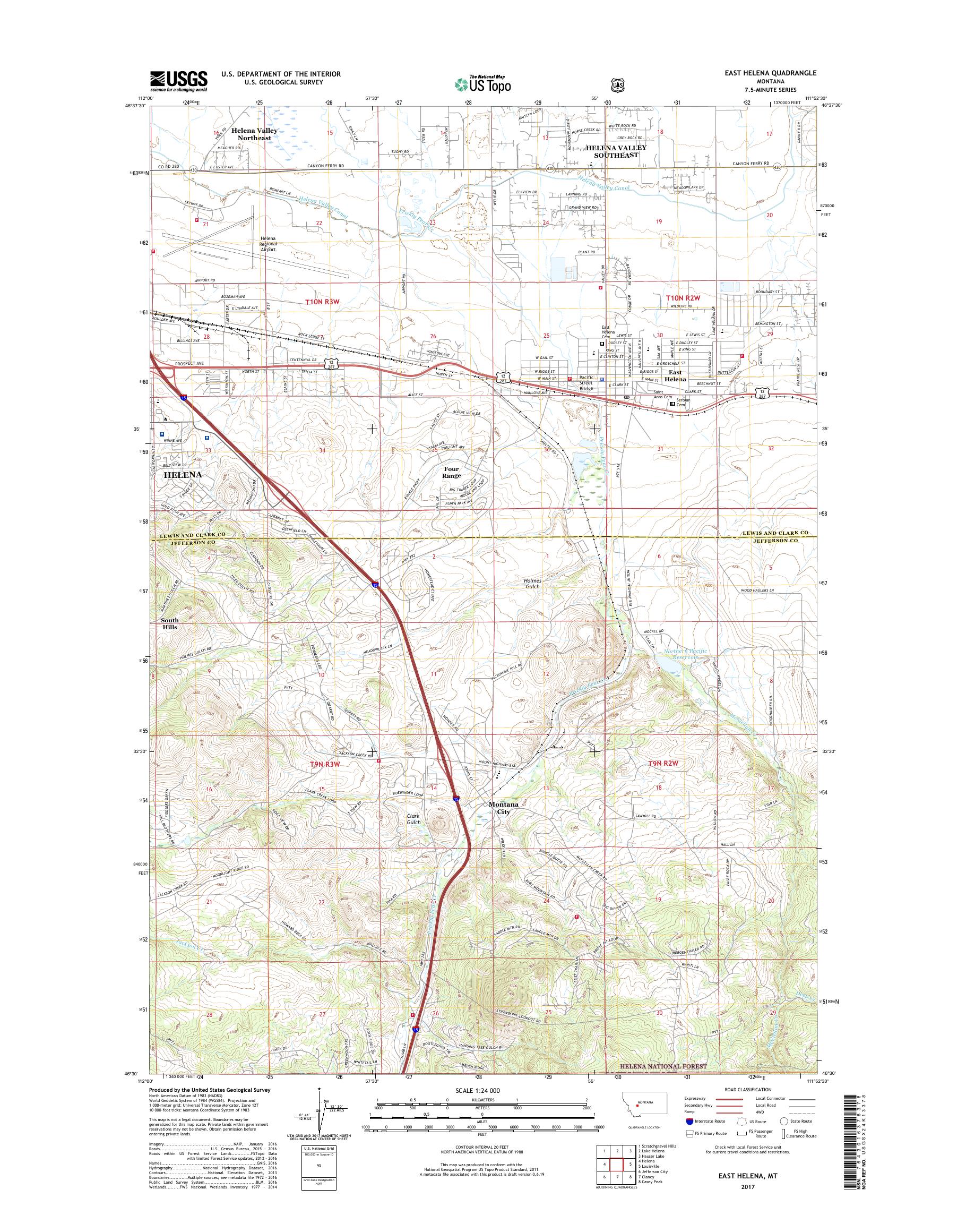 MyTopo East Helena, Montana USGS Quad Topo Map