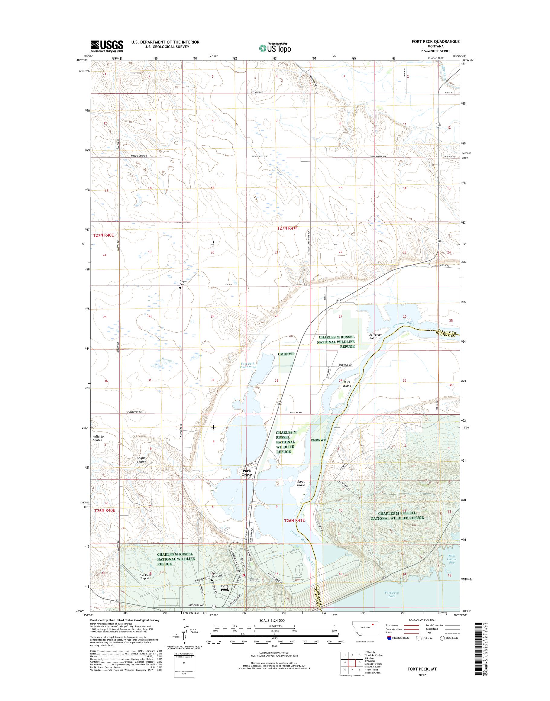 MyTopo Fort Peck, Montana USGS Quad Topo Map