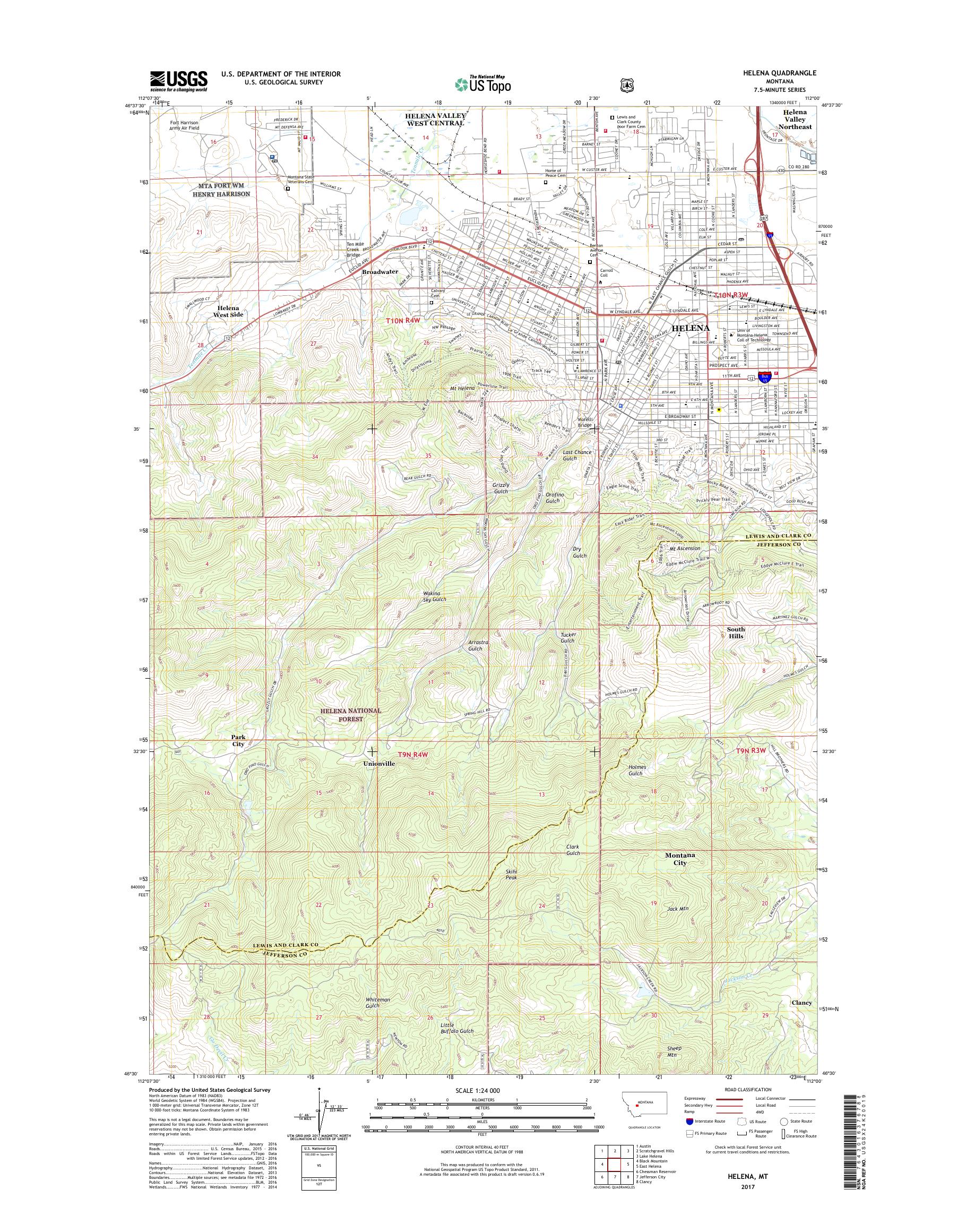 MyTopo Helena, Montana USGS Quad Topo Map