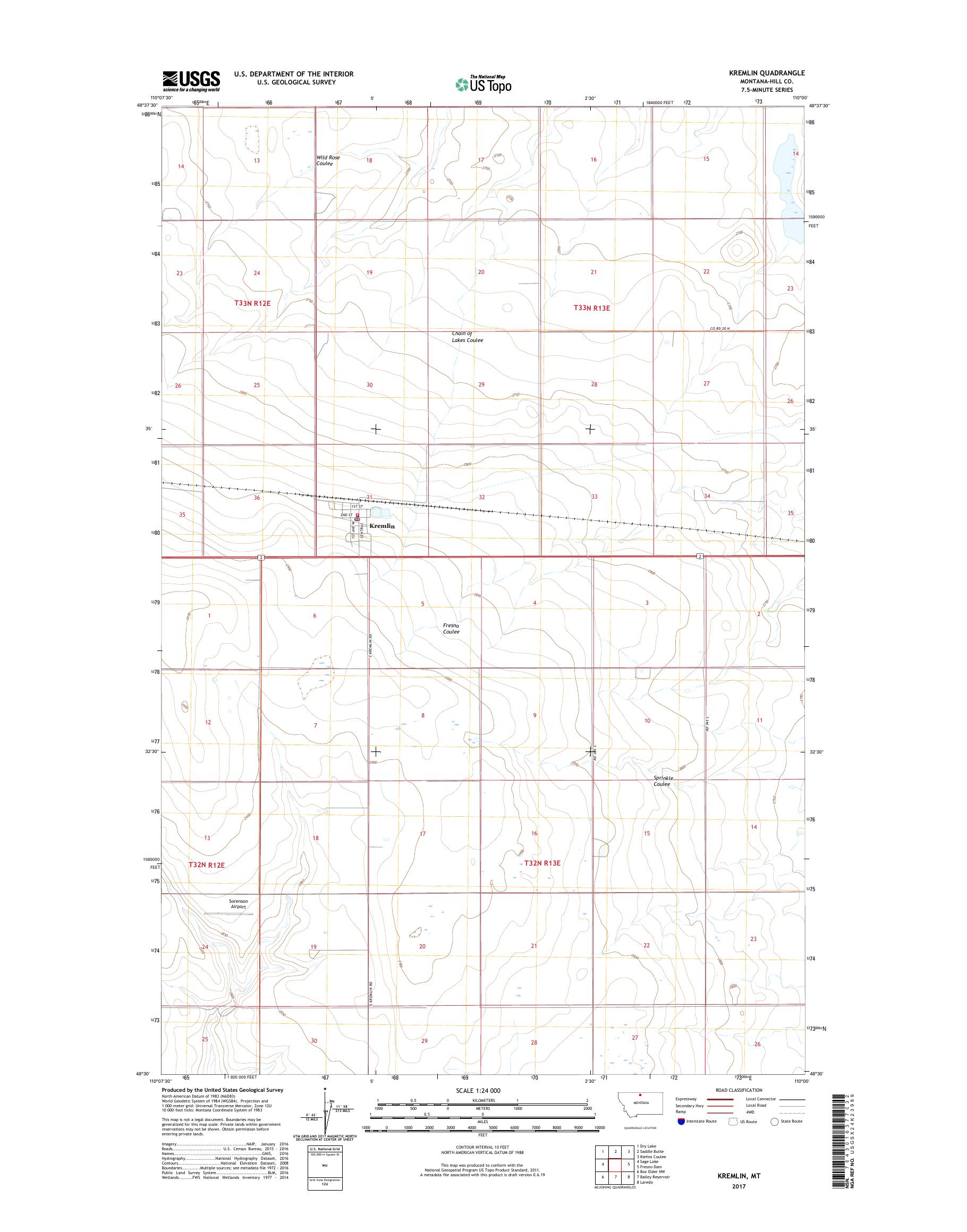 MyTopo Kremlin, Montana USGS Quad Topo Map