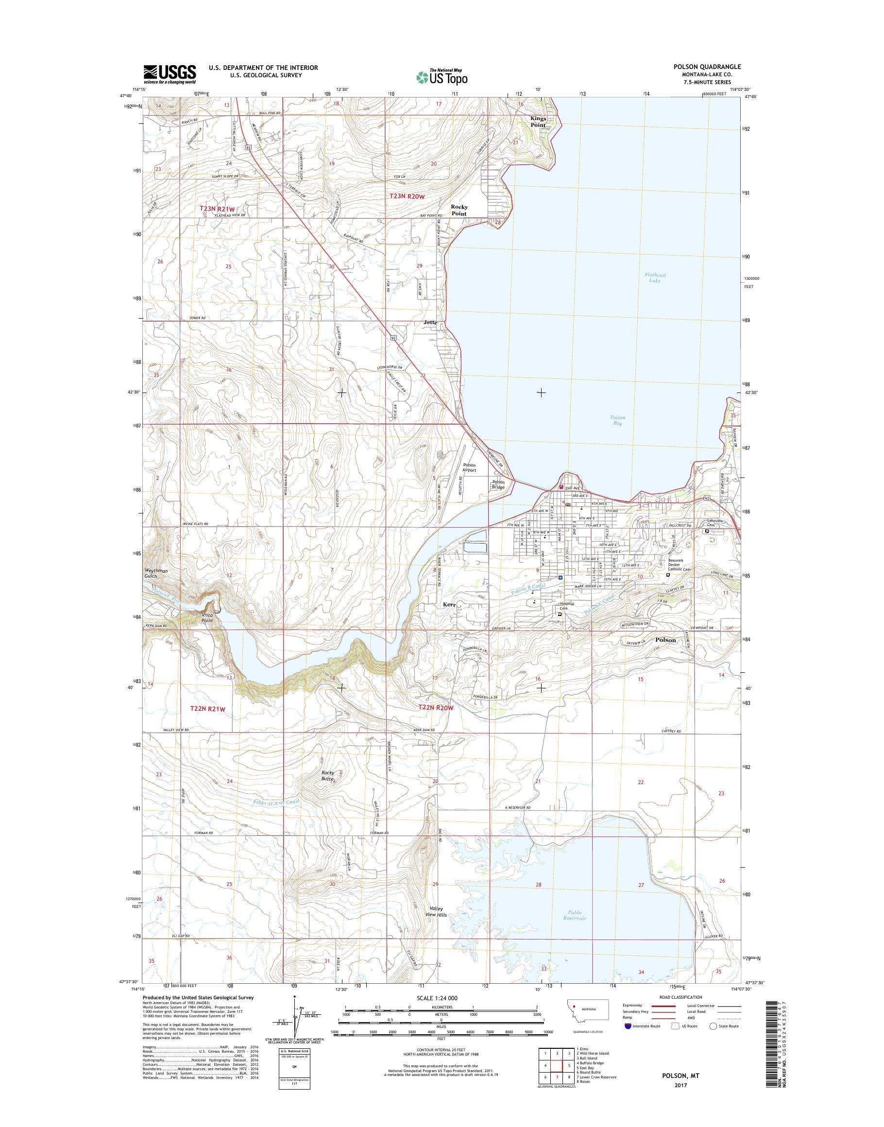 MyTopo Polson, Montana USGS Quad Topo Map