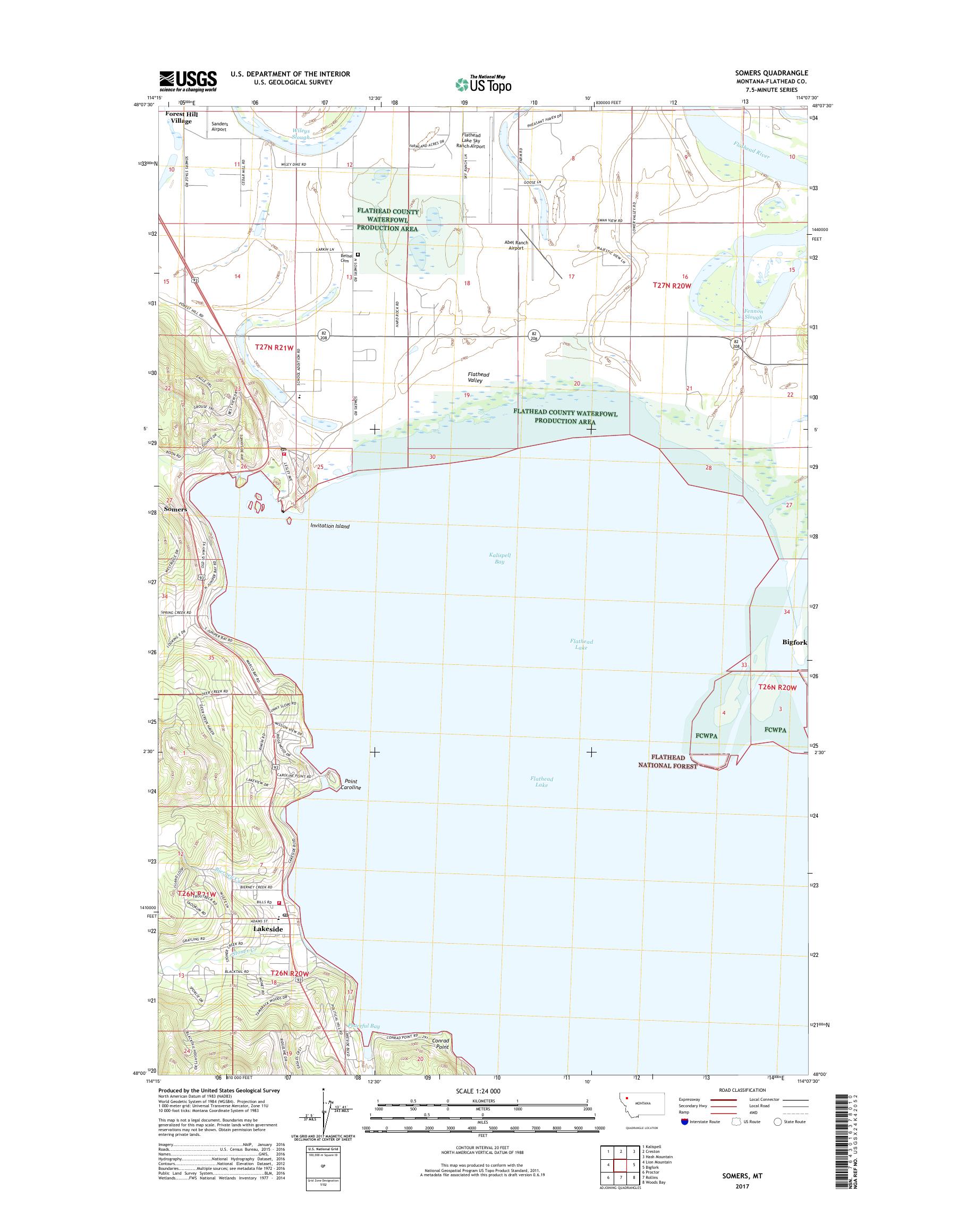 MyTopo Somers, Montana USGS Quad Topo Map