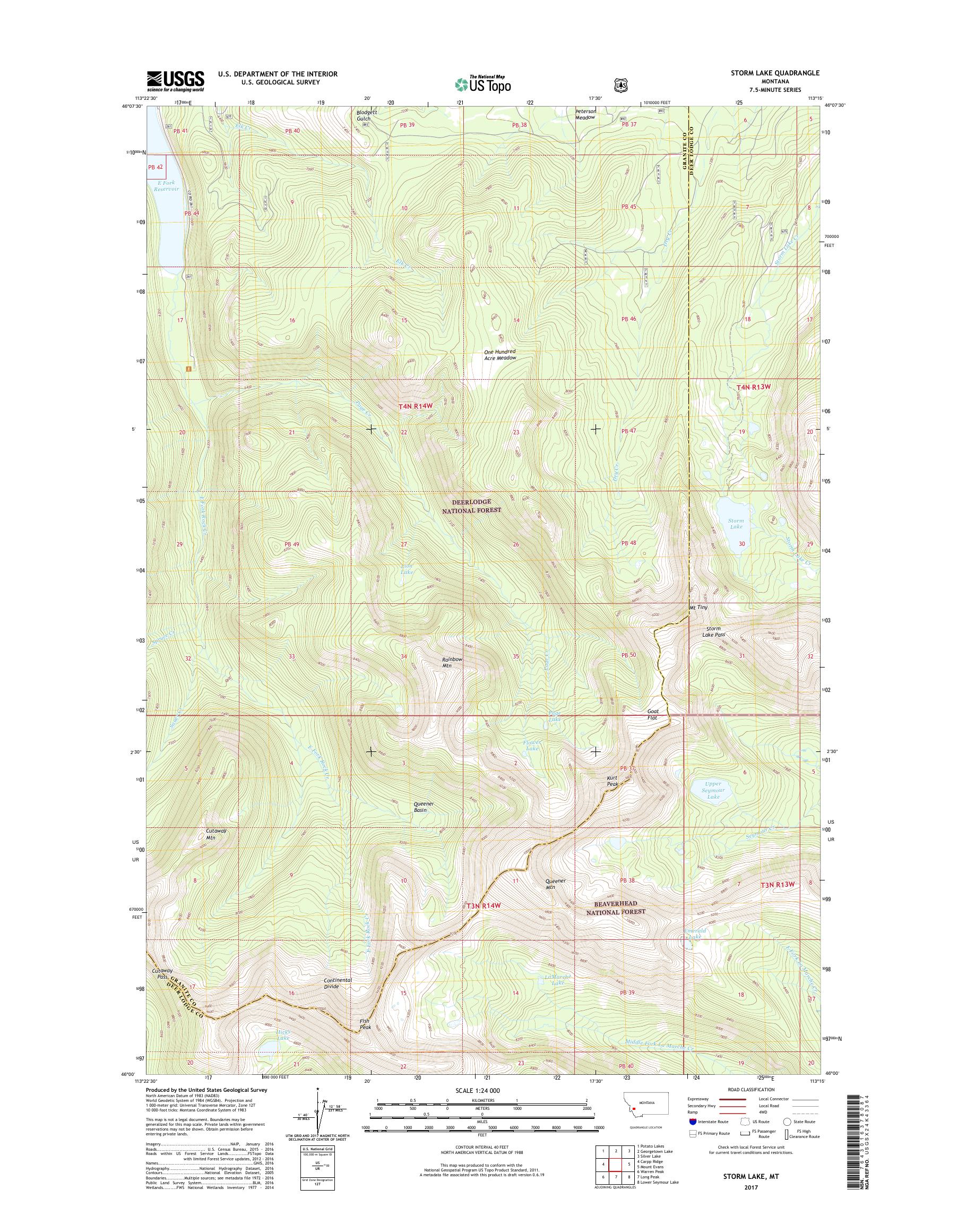 MyTopo Storm Lake, Montana USGS Quad Topo Map