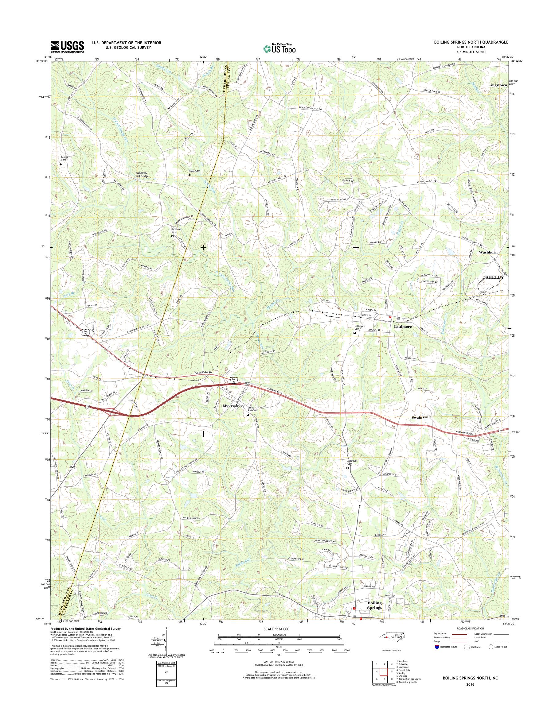 mytopo-boiling-springs-north-north-carolina-usgs-quad-topo-map
