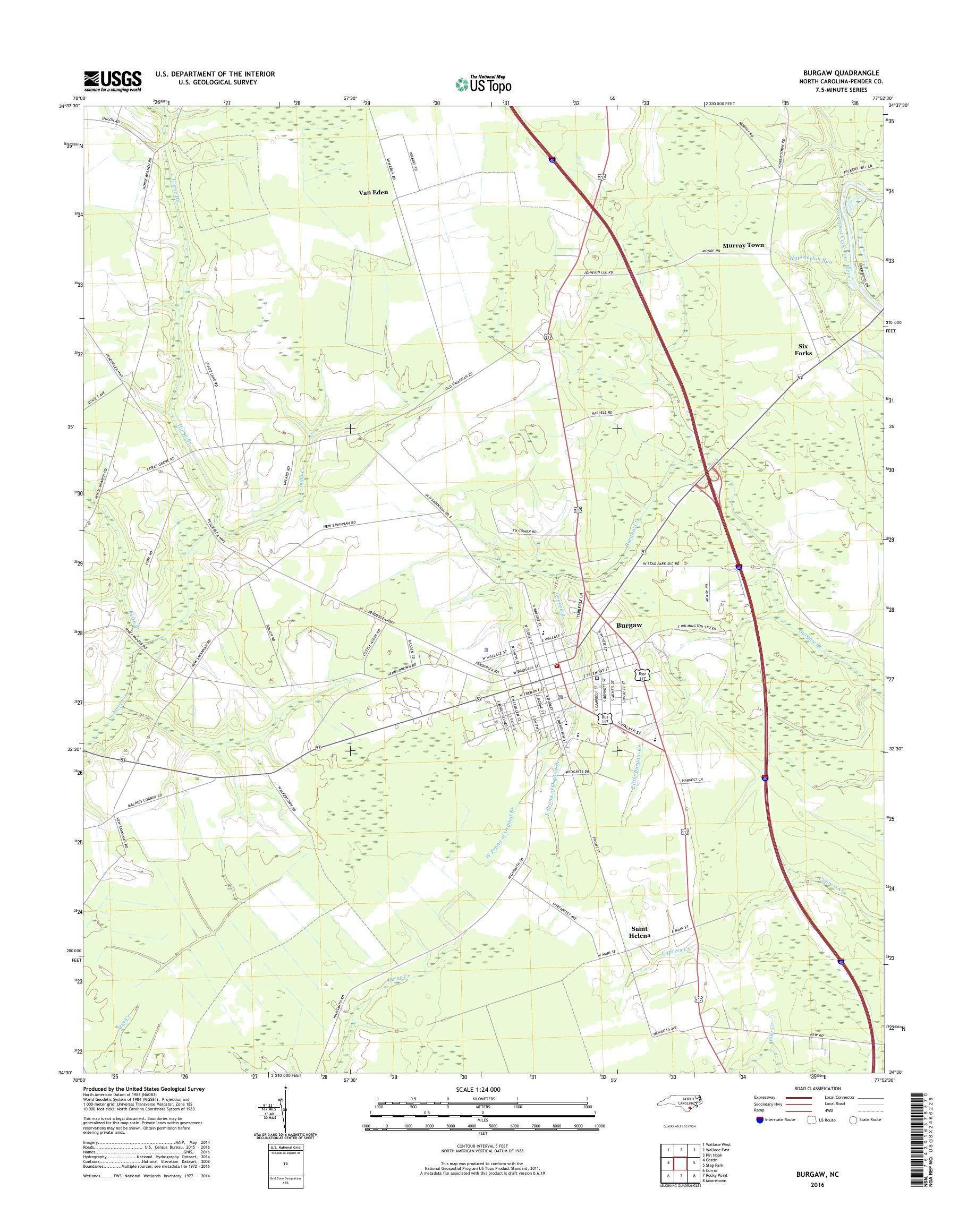mytopo-burgaw-north-carolina-usgs-quad-topo-map