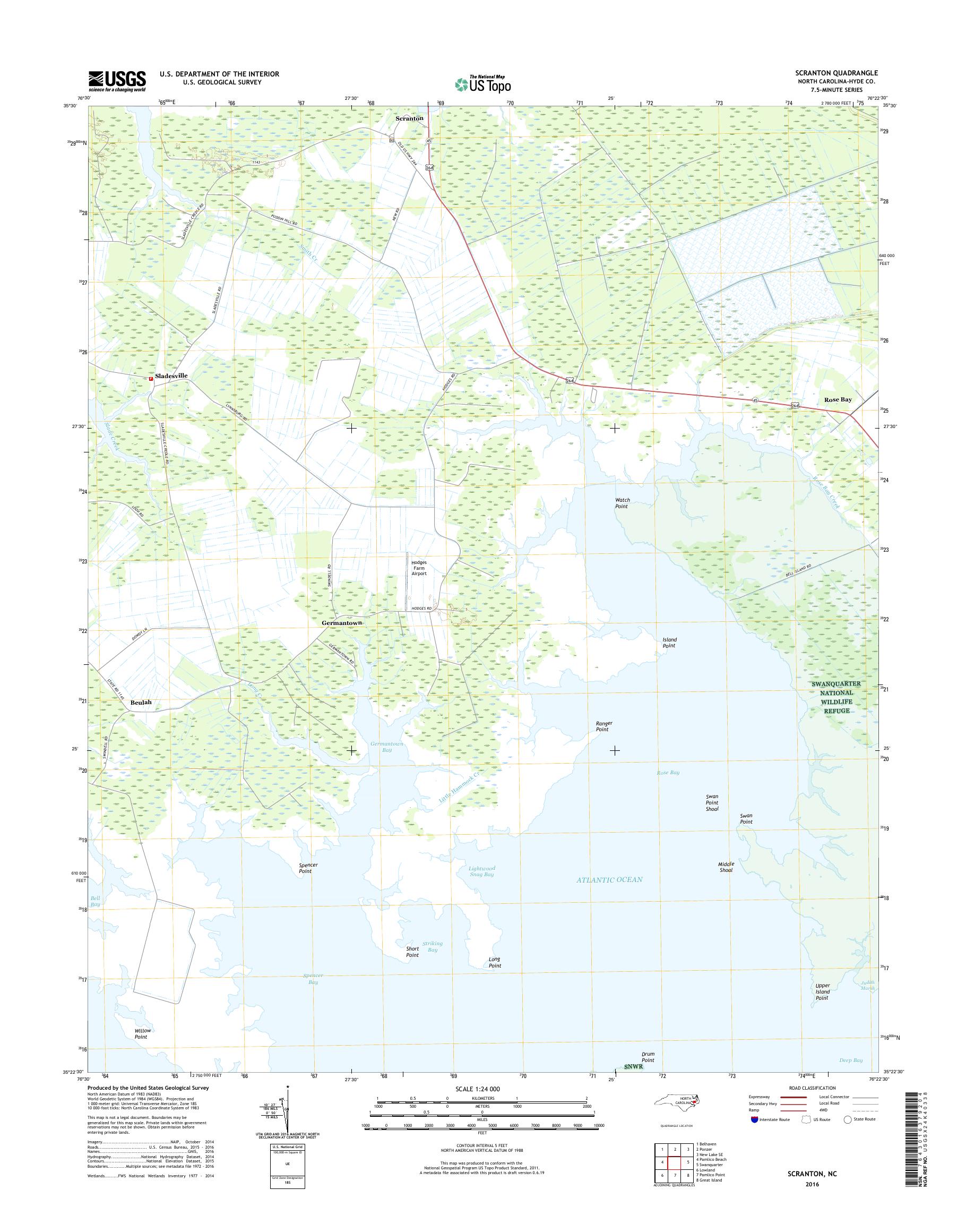 MyTopo Scranton, North Carolina USGS Quad Topo Map