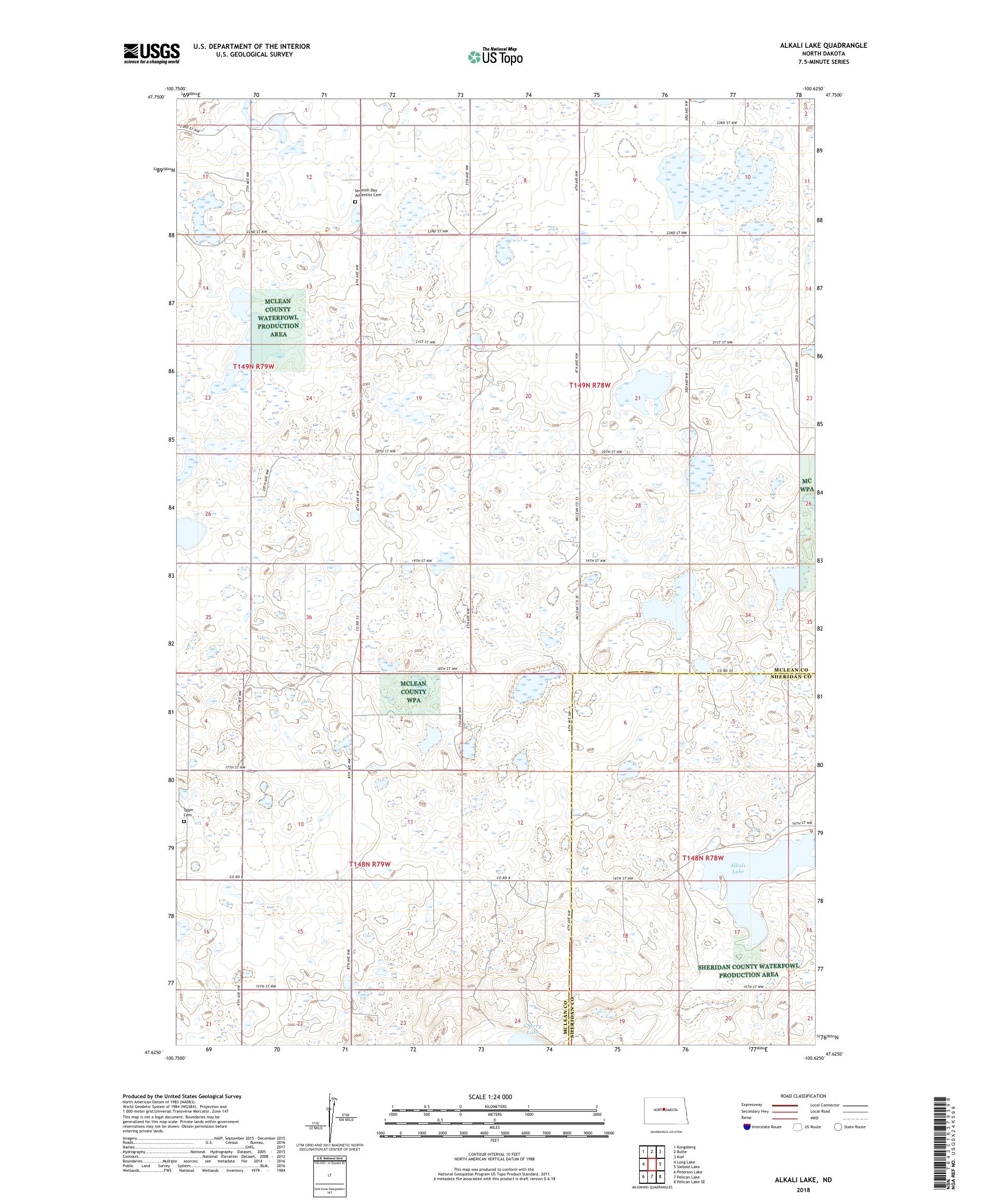 MyTopo Alkali Lake, North Dakota USGS Quad Topo Map