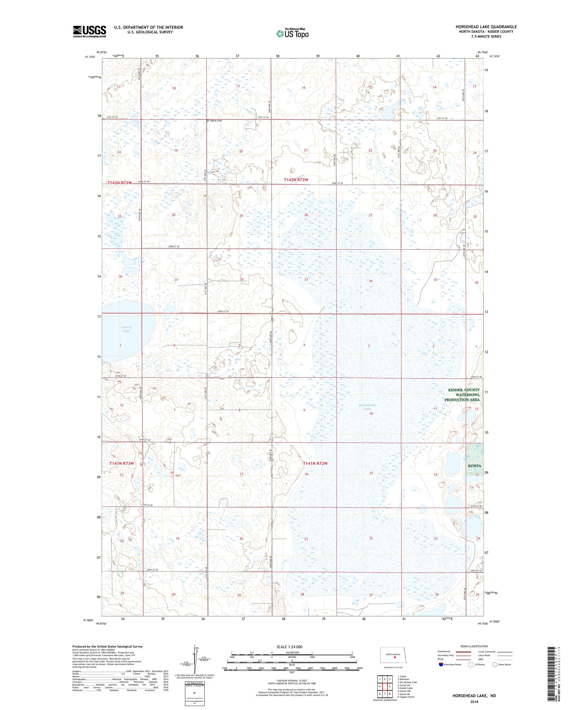 MyTopo Horsehead Lake, North Dakota USGS Quad Topo Map