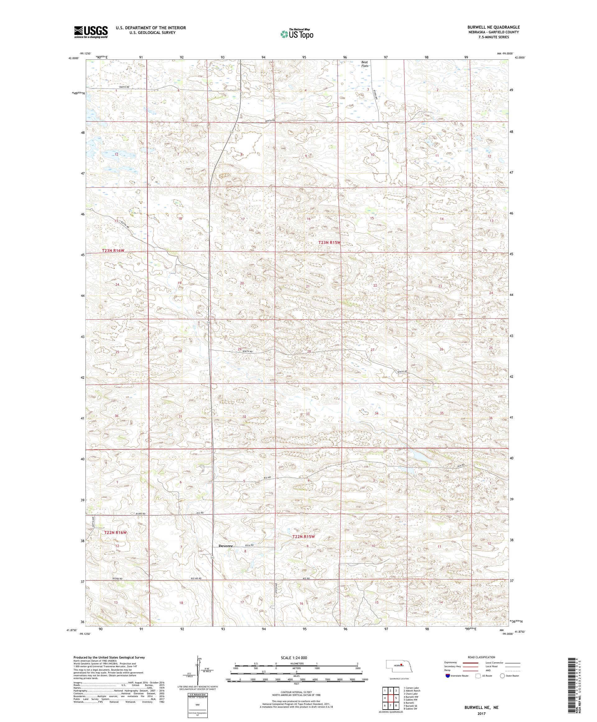 MyTopo Burwell NE, Nebraska USGS Quad Topo Map