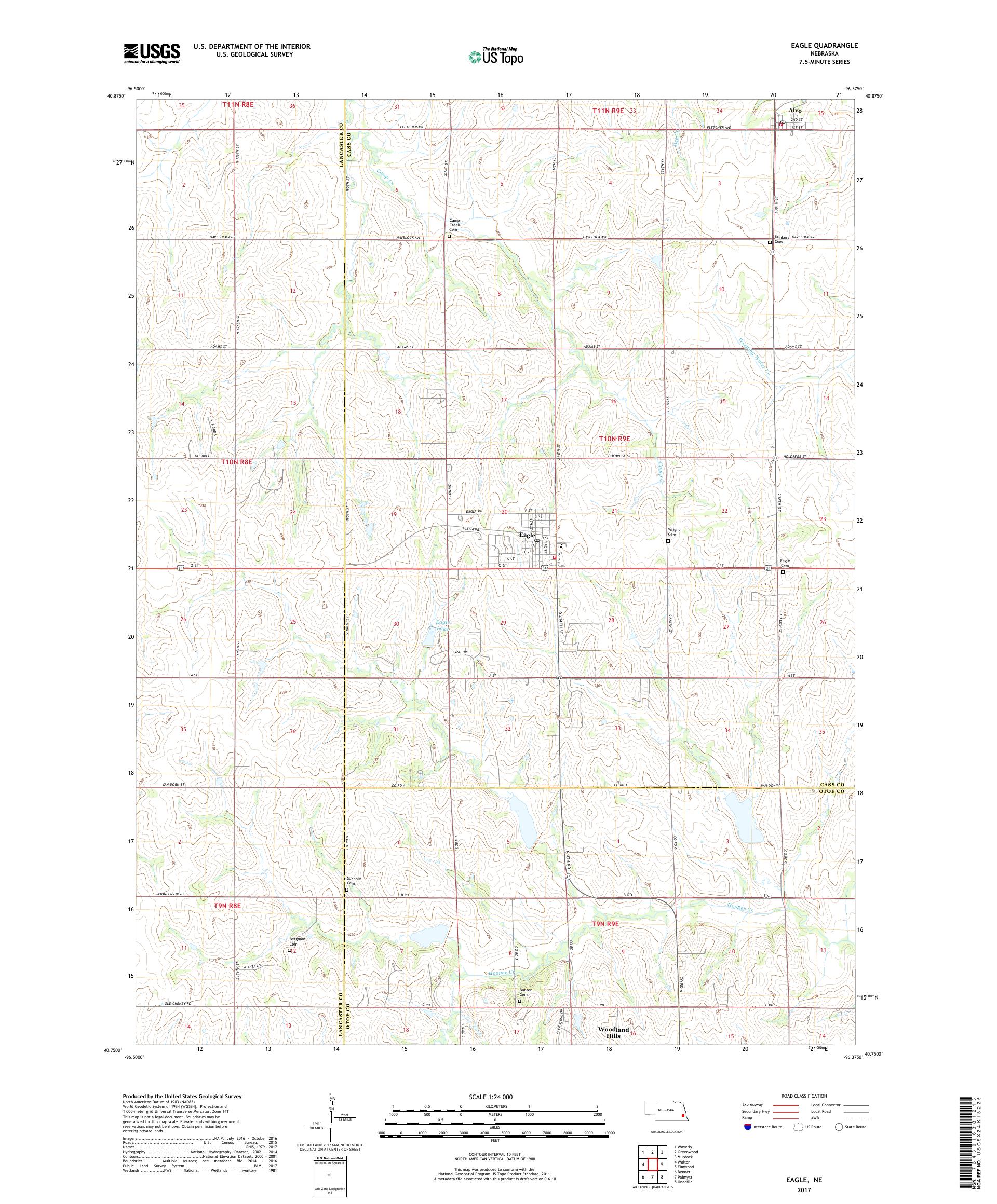 MyTopo Eagle, Nebraska USGS Quad Topo Map