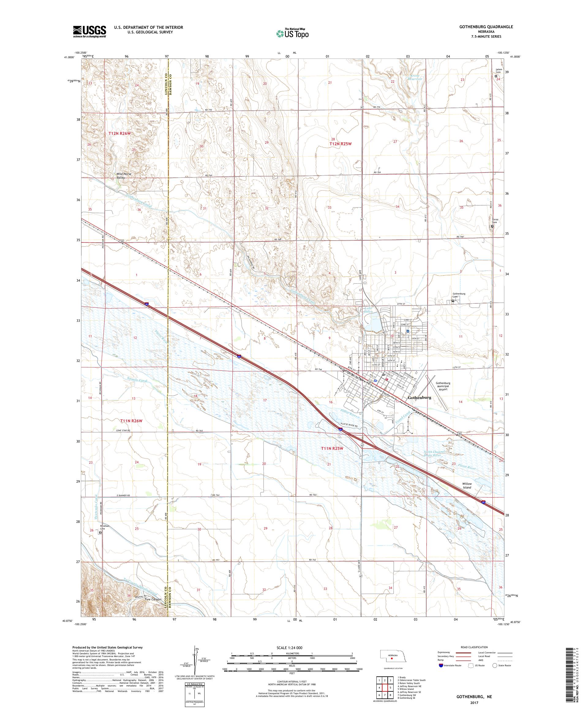MyTopo Gothenburg, Nebraska USGS Quad Topo Map