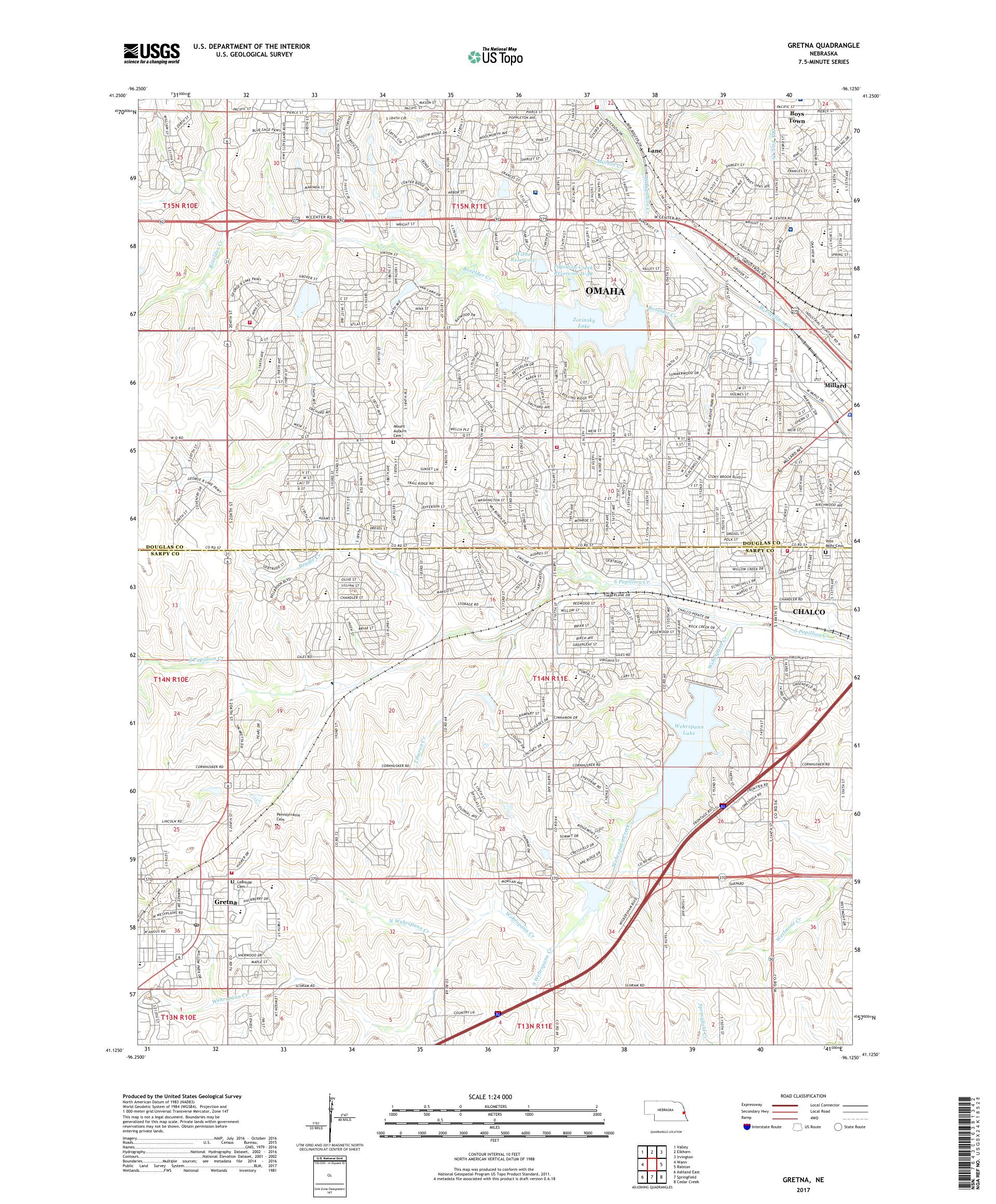 MyTopo Gretna, Nebraska USGS Quad Topo Map