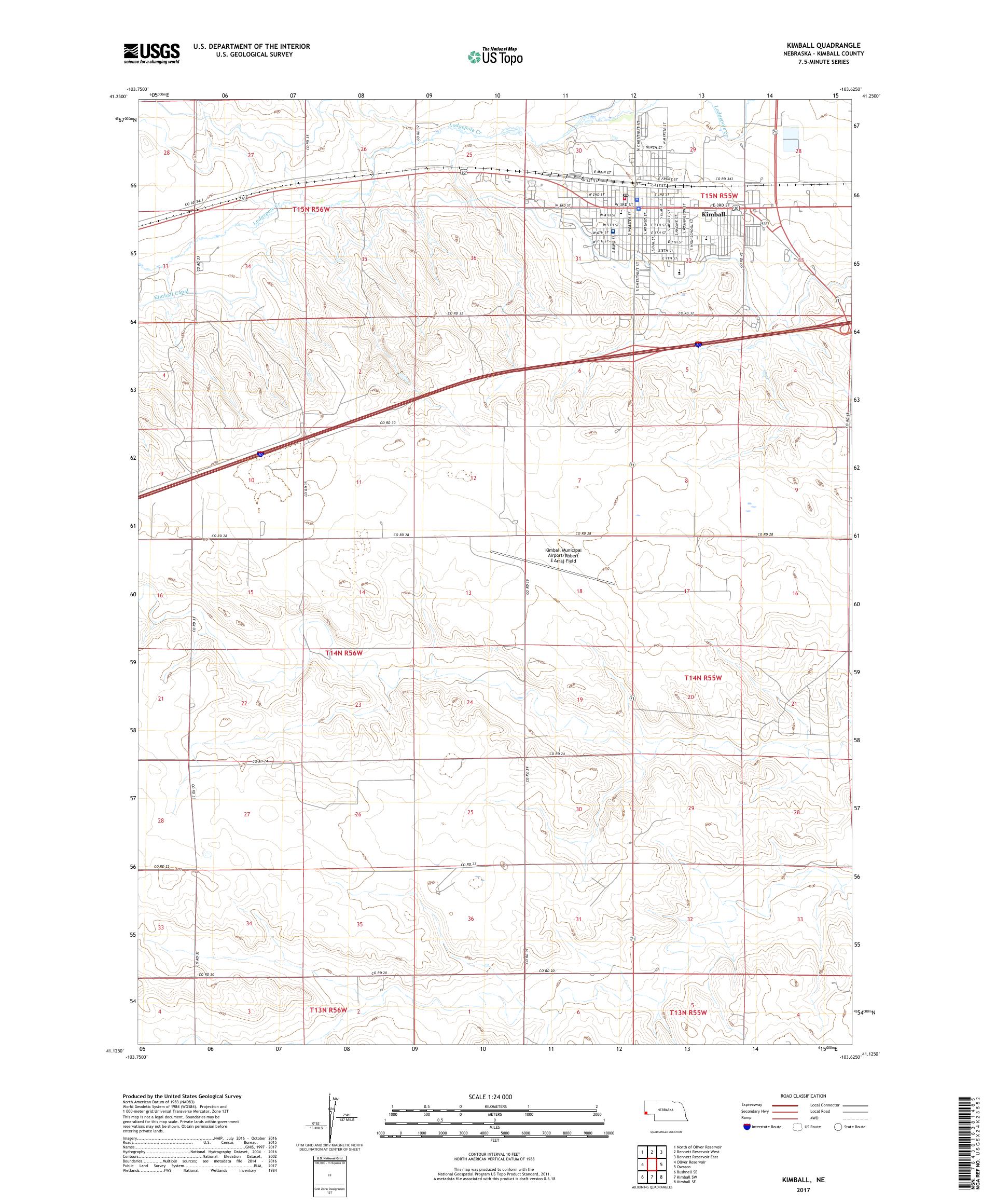MyTopo Kimball, Nebraska USGS Quad Topo Map