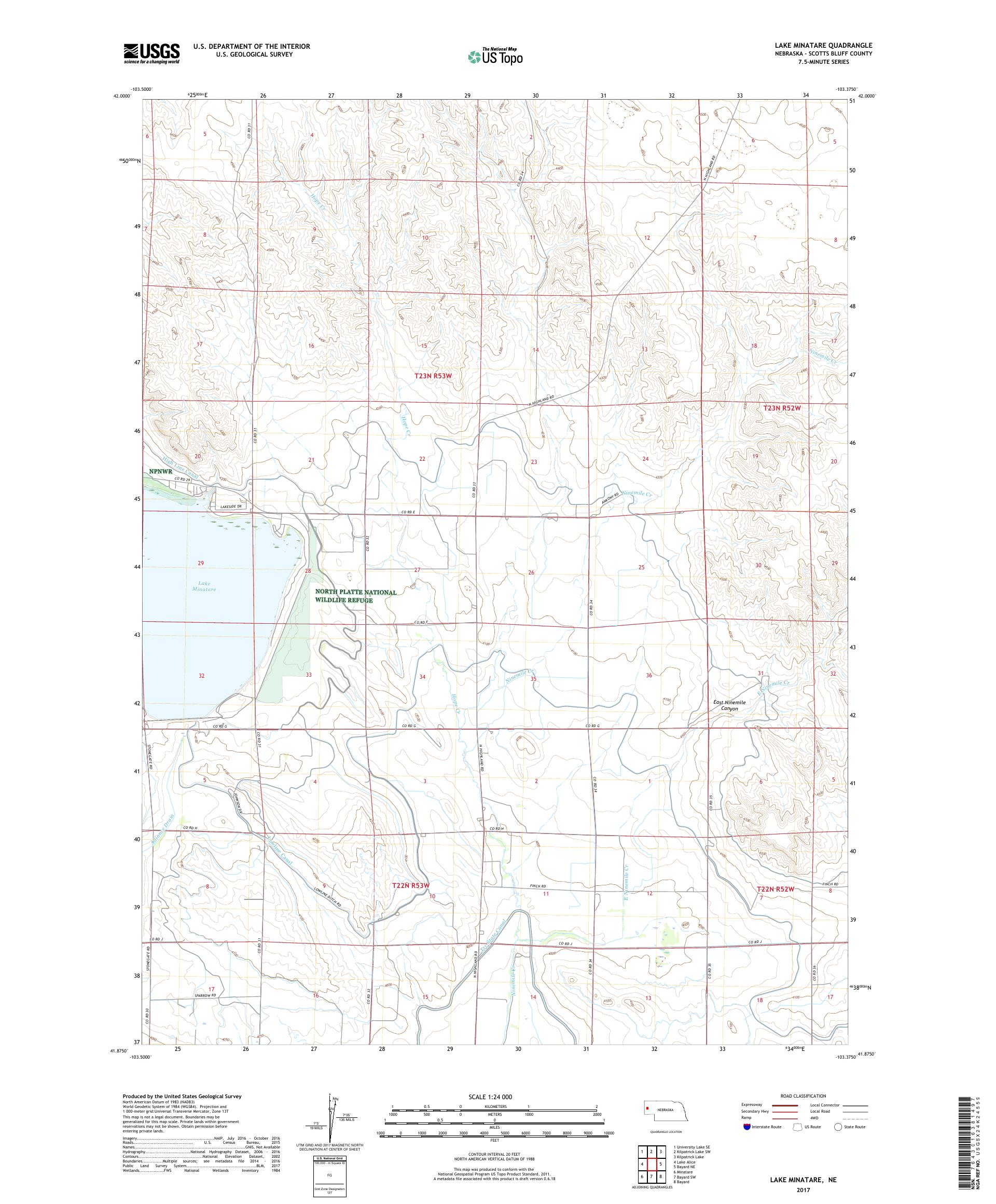 MyTopo Lake Minatare, Nebraska USGS Quad Topo Map