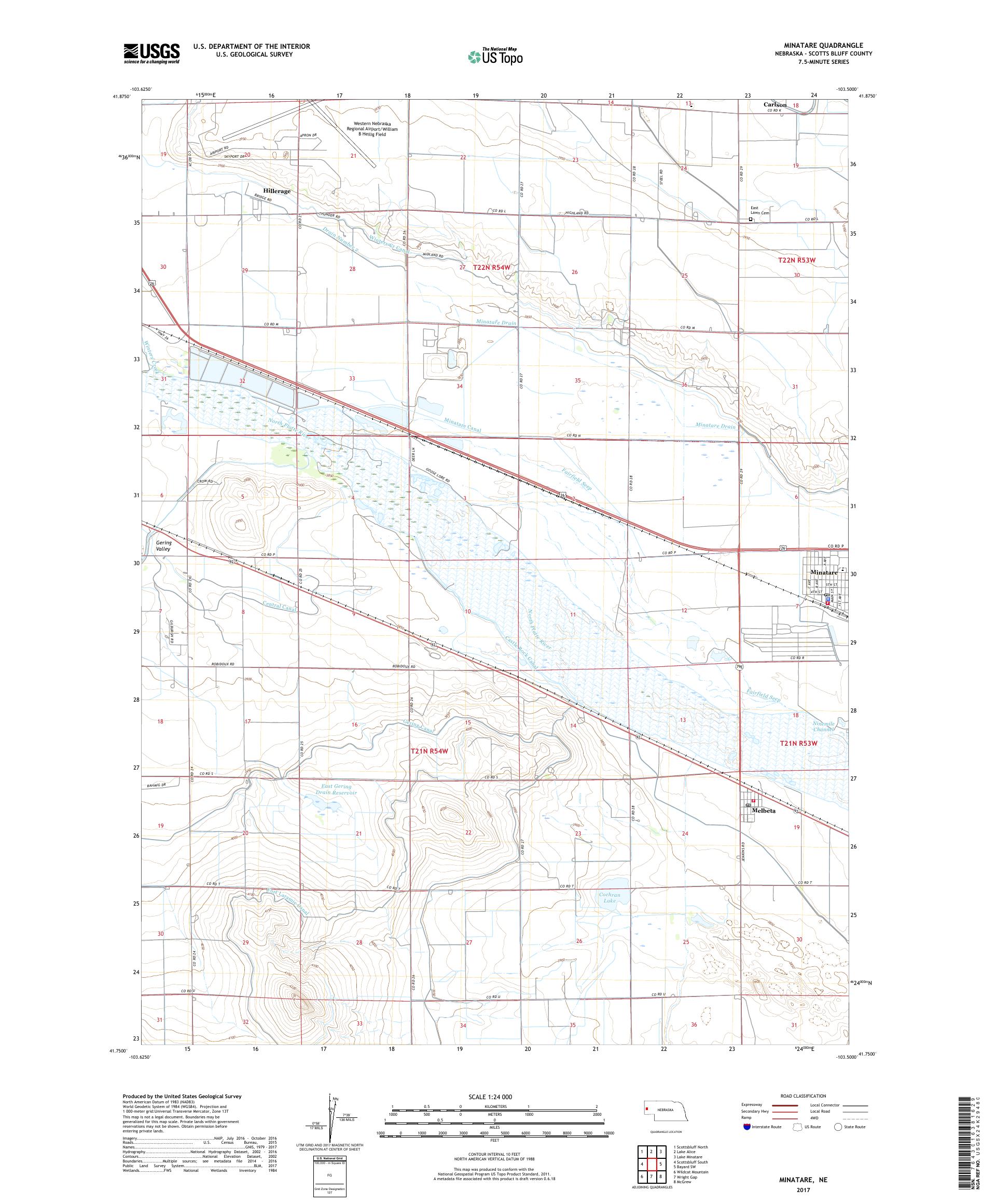 MyTopo Minatare, Nebraska USGS Quad Topo Map