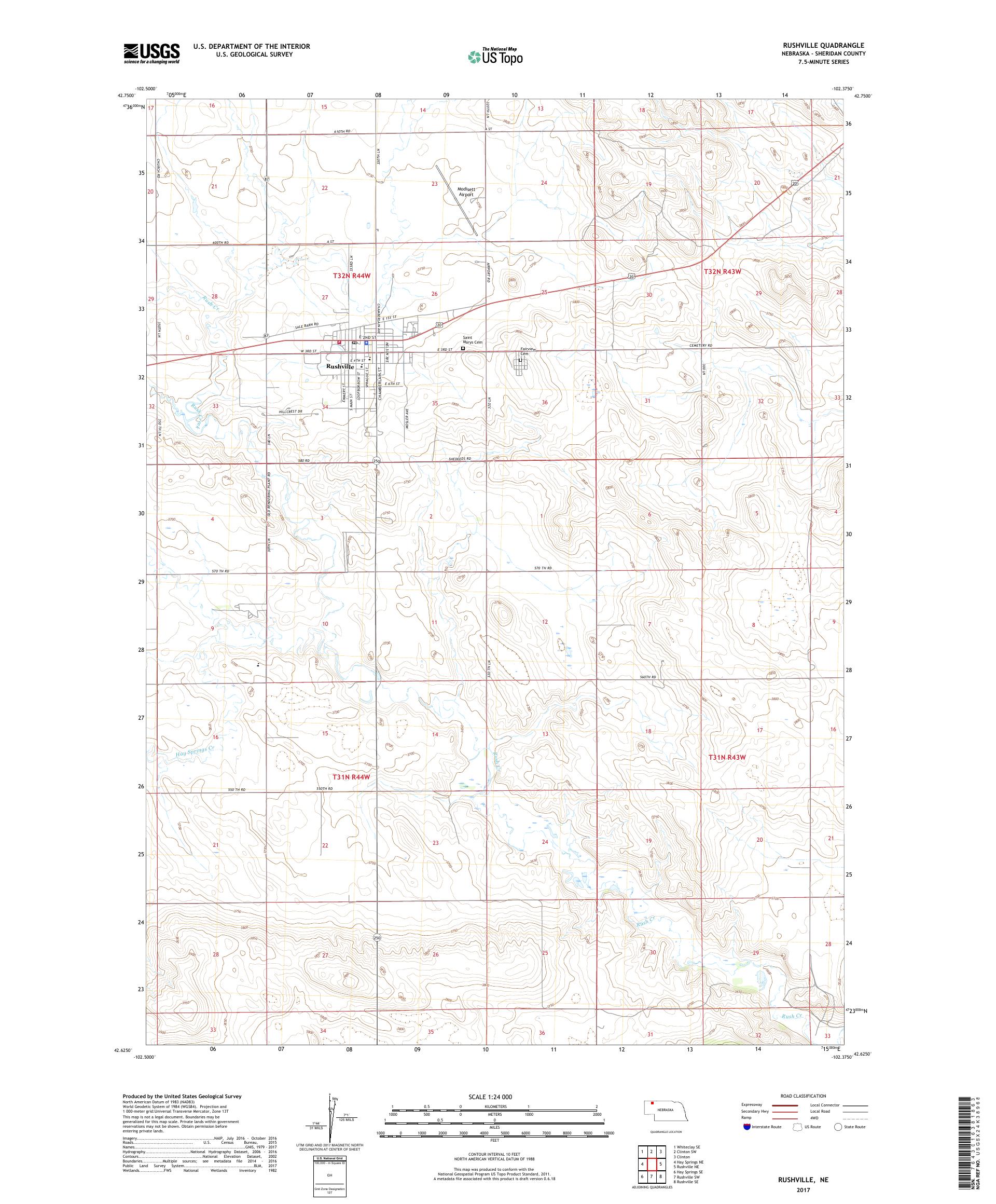 MyTopo Rushville, Nebraska USGS Quad Topo Map