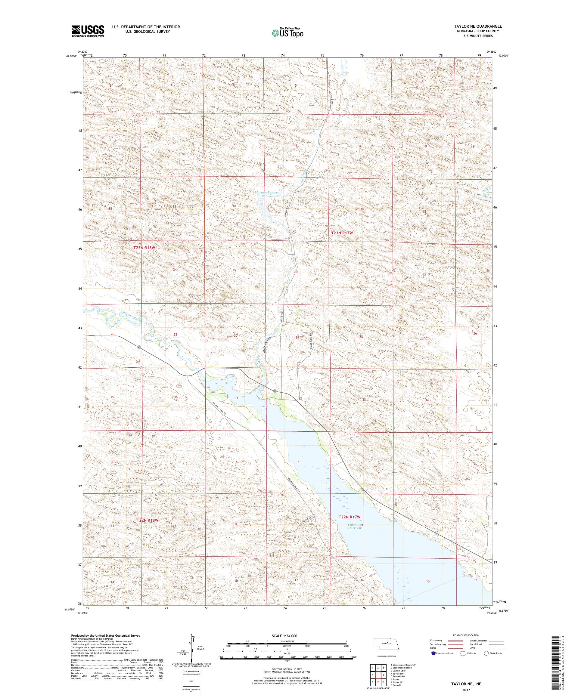MyTopo Taylor NE, Nebraska USGS Quad Topo Map