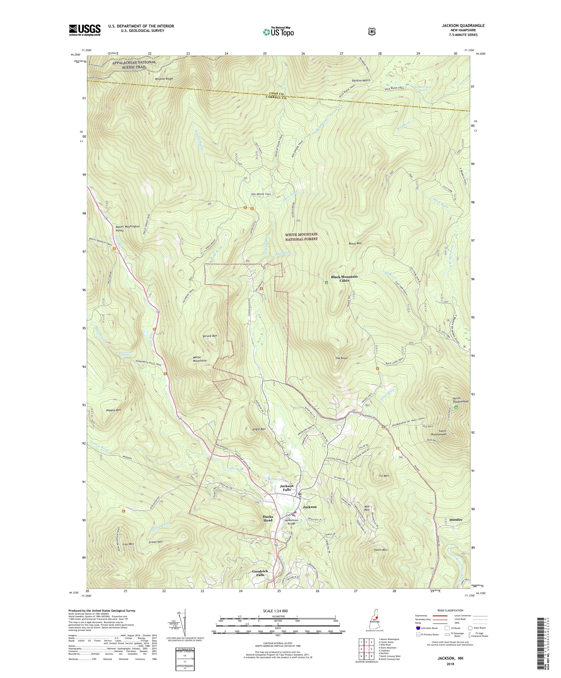 MyTopo Jackson, New Hampshire USGS Quad Topo Map