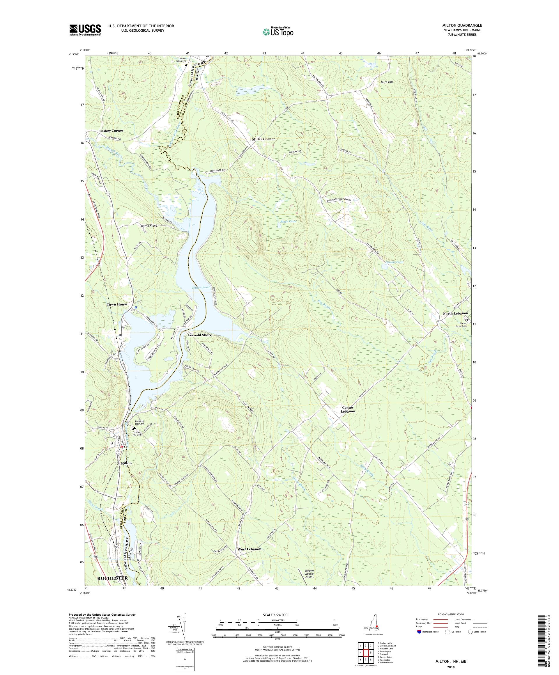 MyTopo Milton, New Hampshire USGS Quad Topo Map