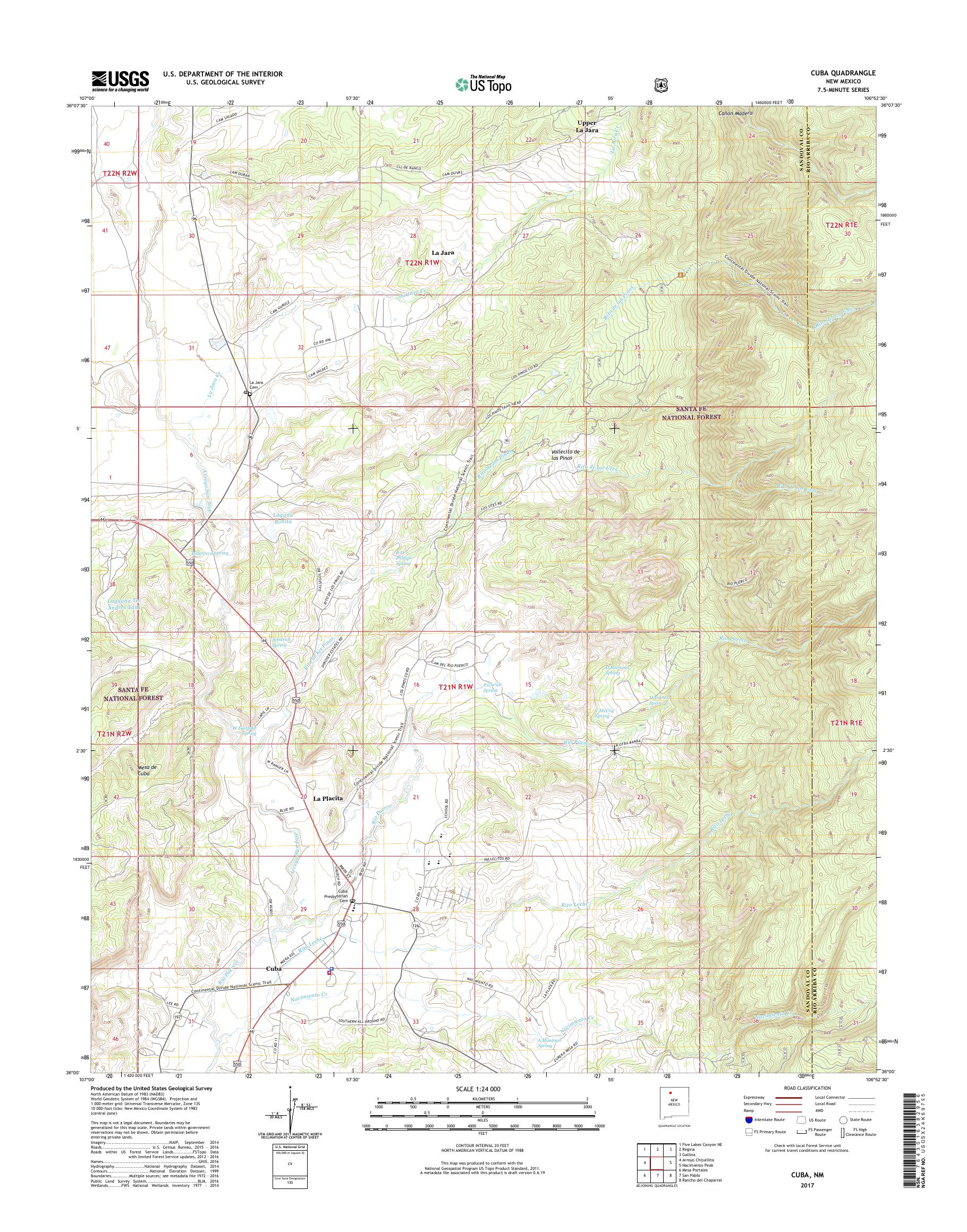 MyTopo Cuba, New Mexico USGS Quad Topo Map
