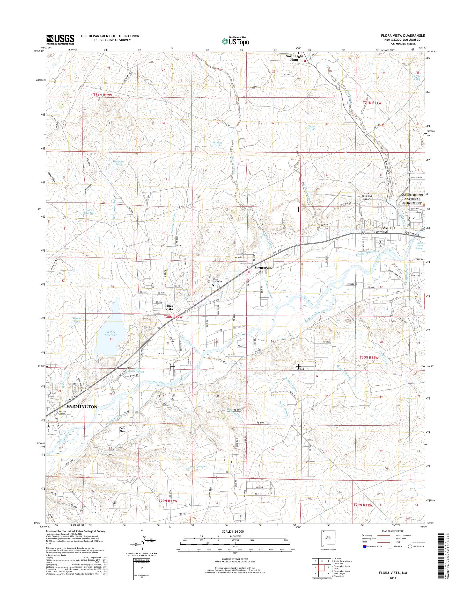 MyTopo Flora Vista, New Mexico USGS Quad Topo Map
