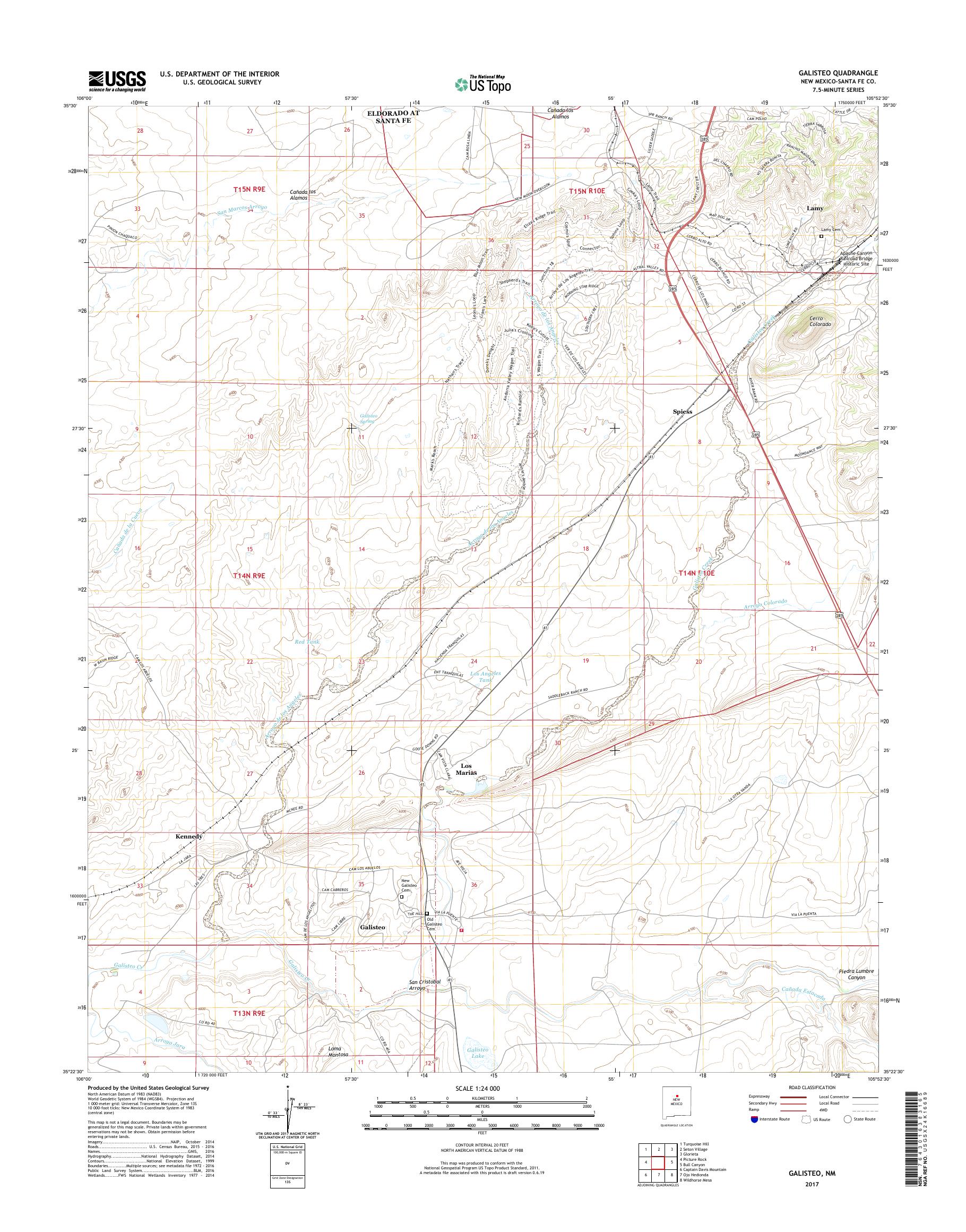 MyTopo Galisteo, New Mexico USGS Quad Topo Map