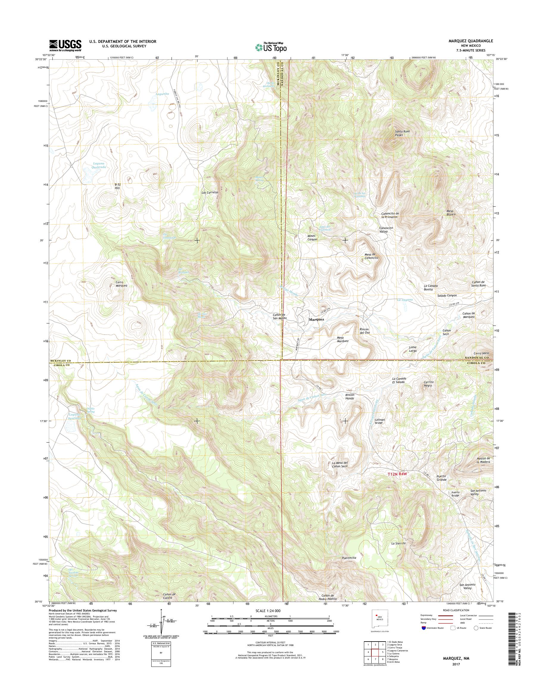 MyTopo Marquez, New Mexico USGS Quad Topo Map