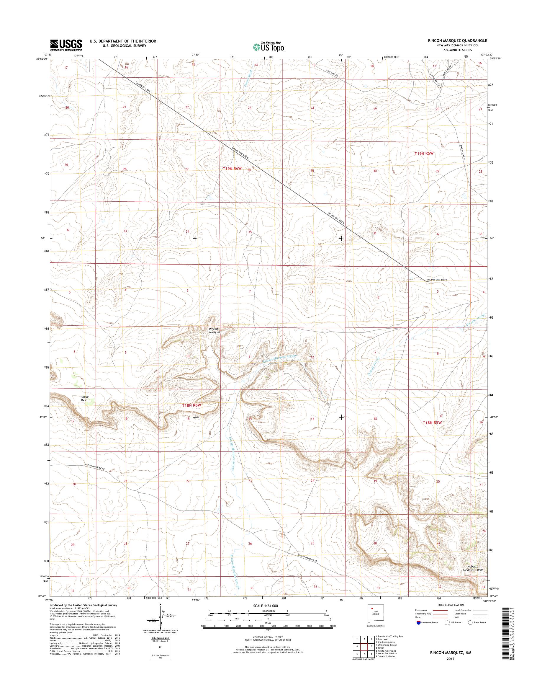 MyTopo Rincon Marquez, New Mexico USGS Quad Topo Map
