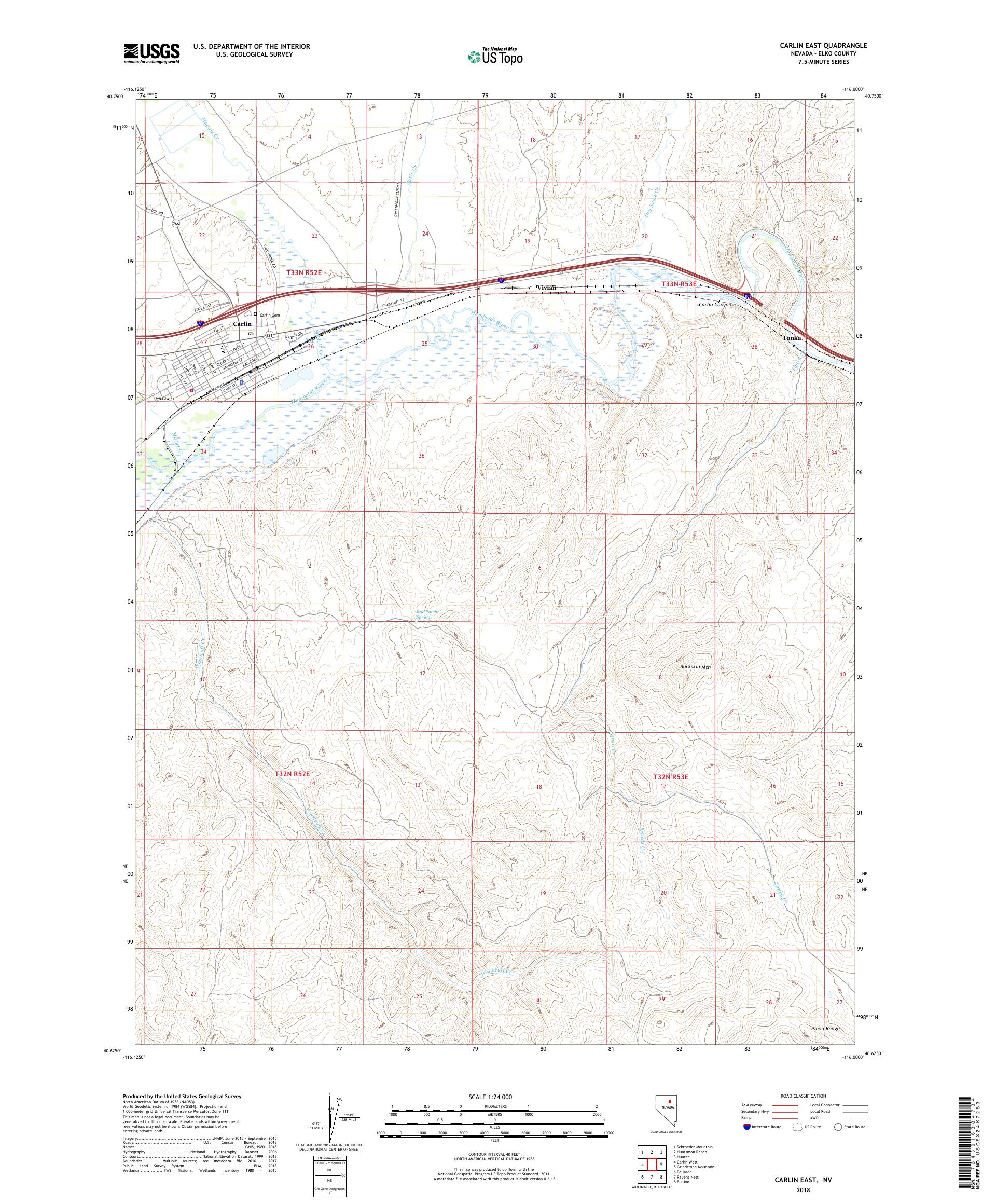 Mytopo carlin east nevada usgs quad topo map