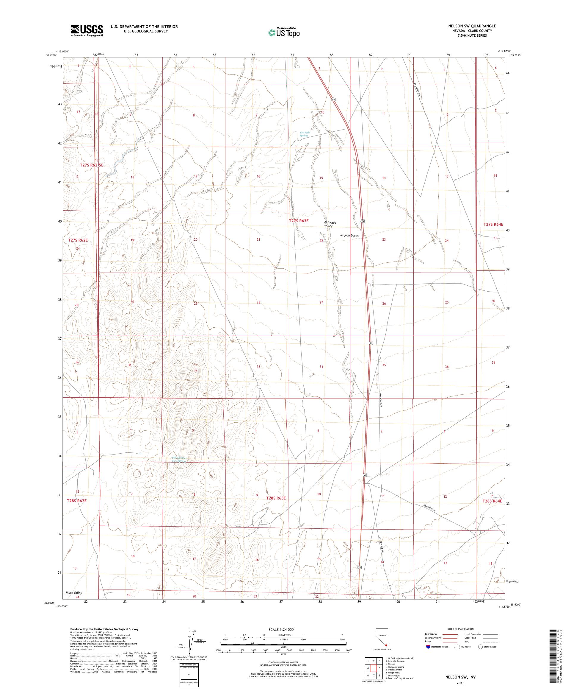 MyTopo Nelson SW, Nevada USGS Quad Topo Map