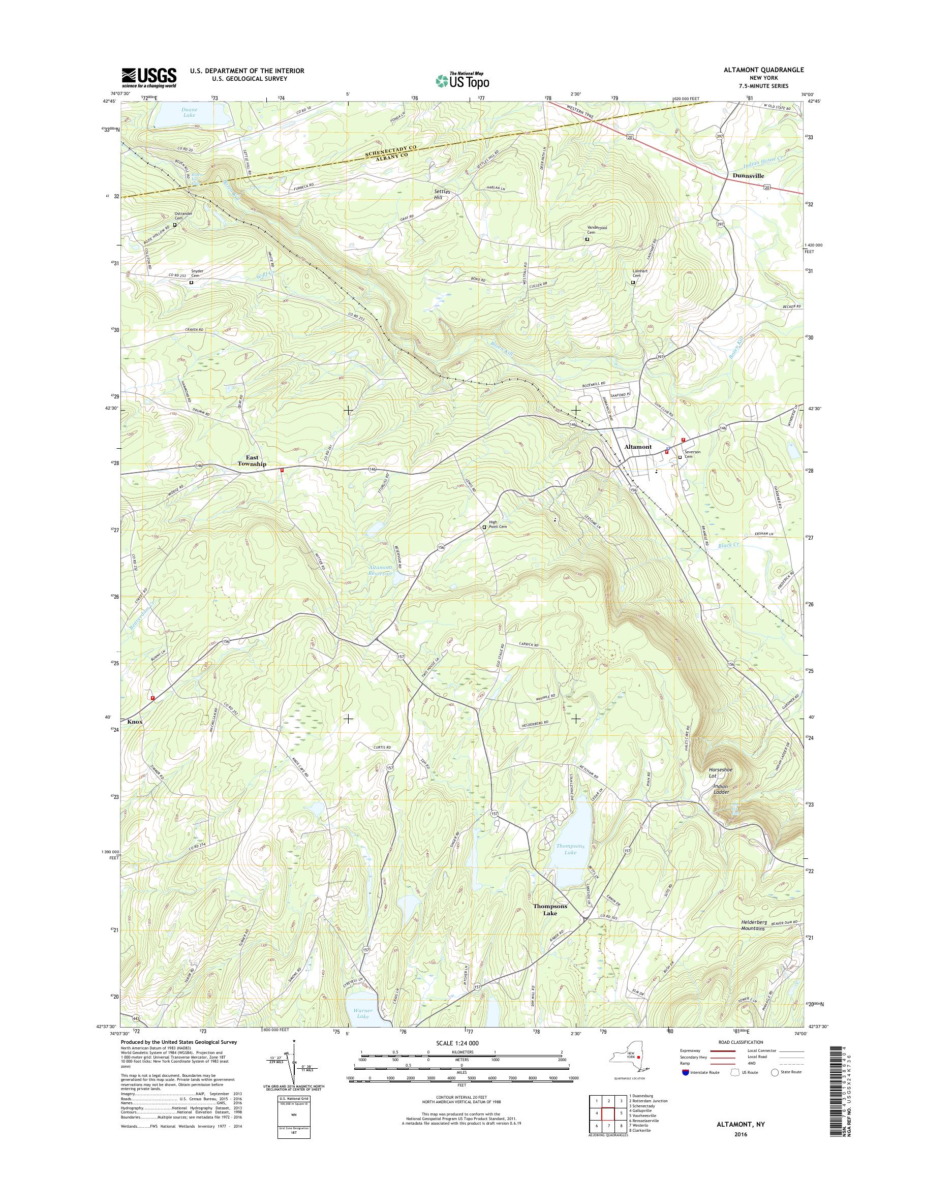 MyTopo Altamont, New York USGS Quad Topo Map