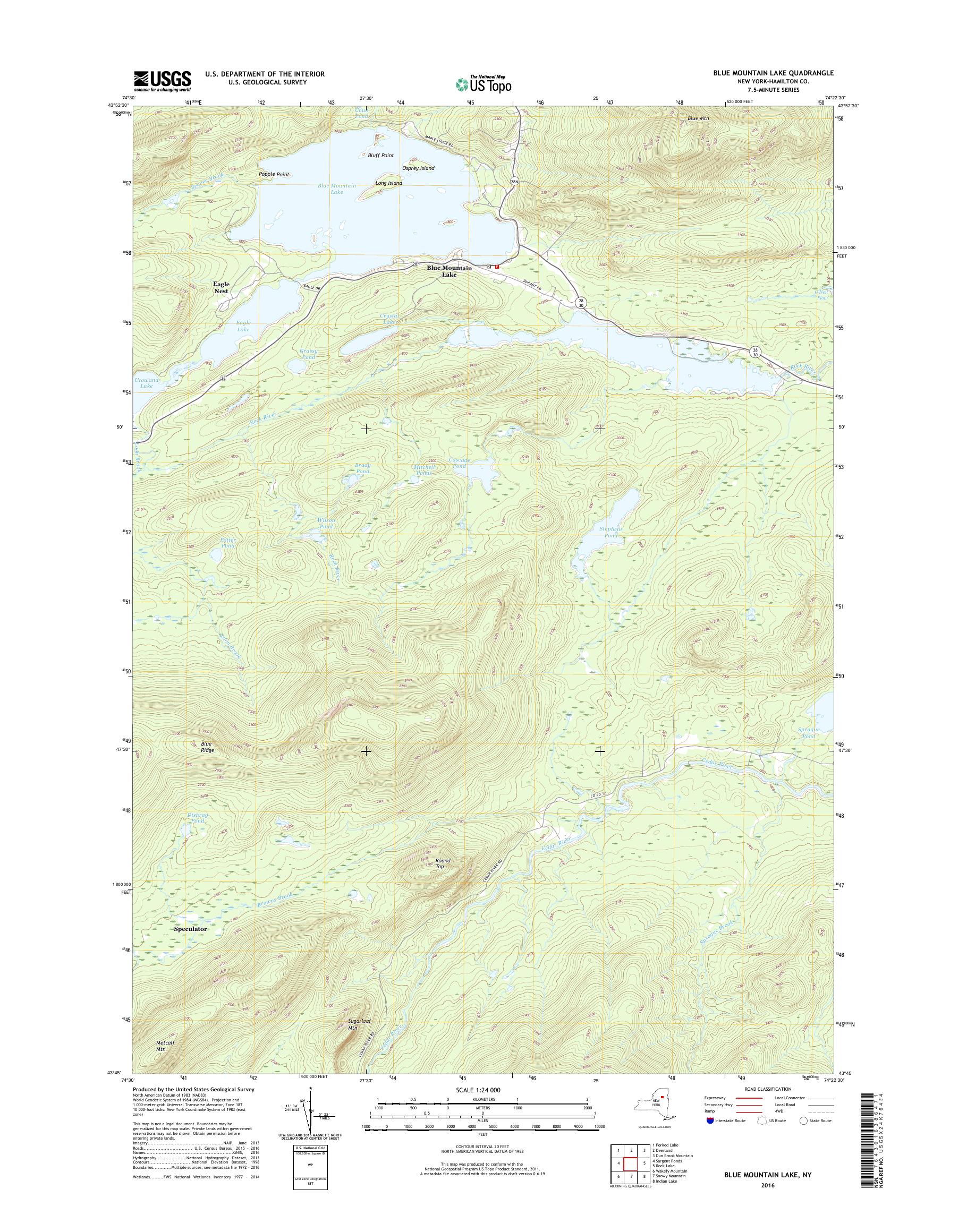 blue mountain lake ny map Mytopo Blue Mountain Lake New York Usgs Quad Topo Map blue mountain lake ny map