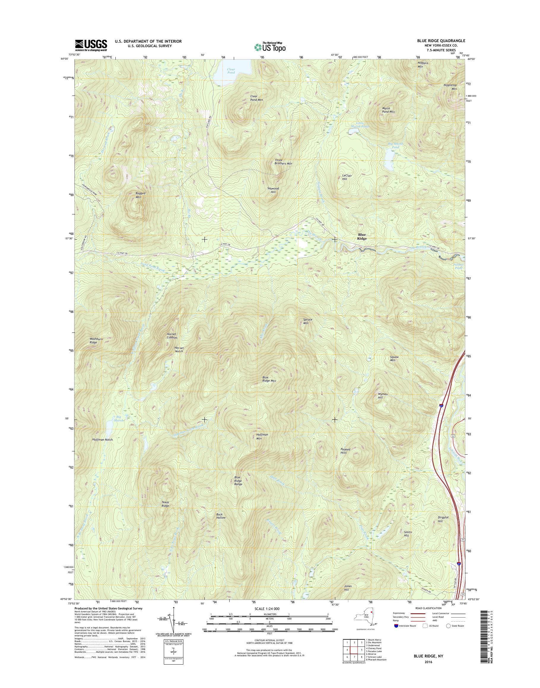MyTopo Blue Ridge, New York USGS Quad Topo Map