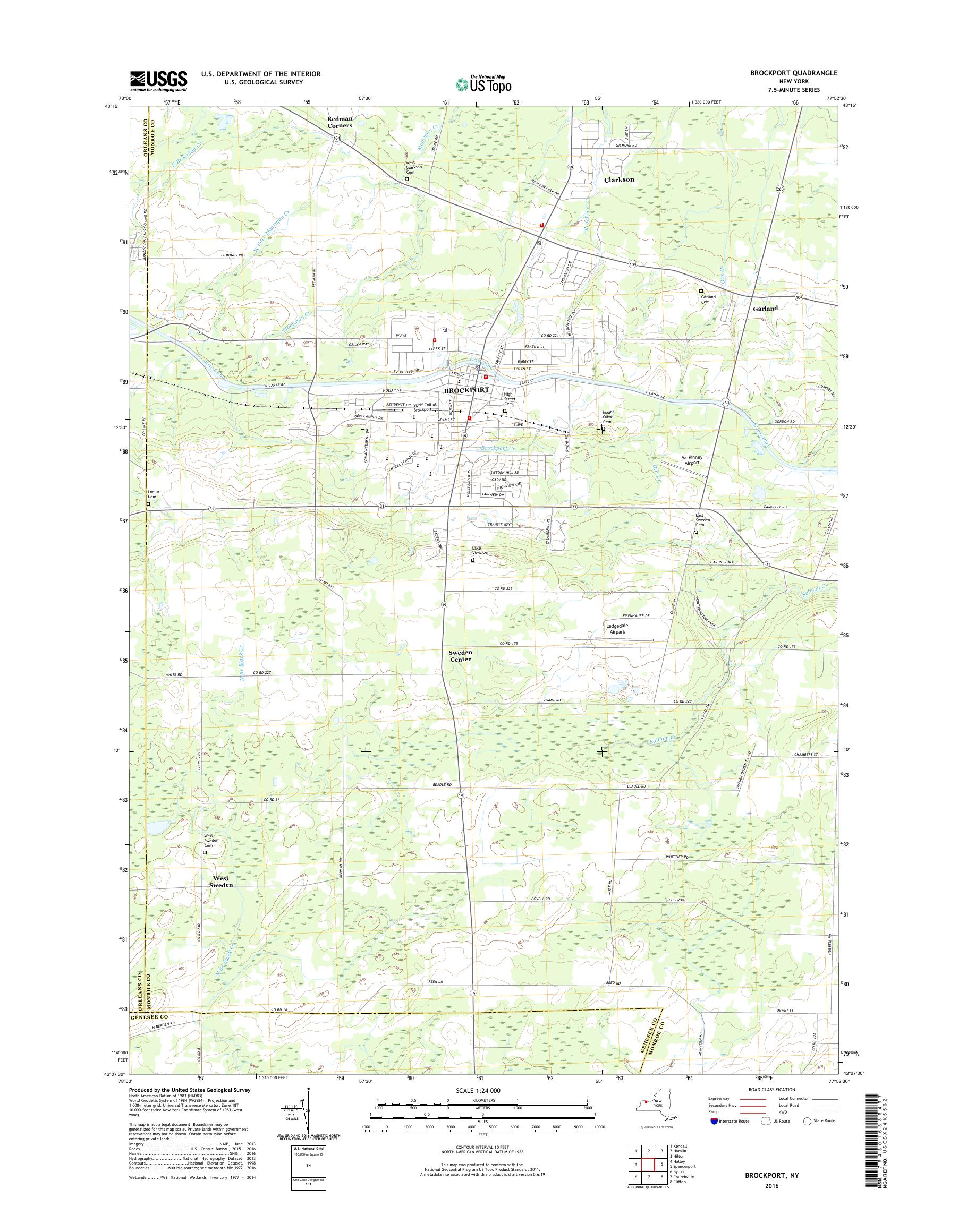 MyTopo Brockport, New York USGS Quad Topo Map