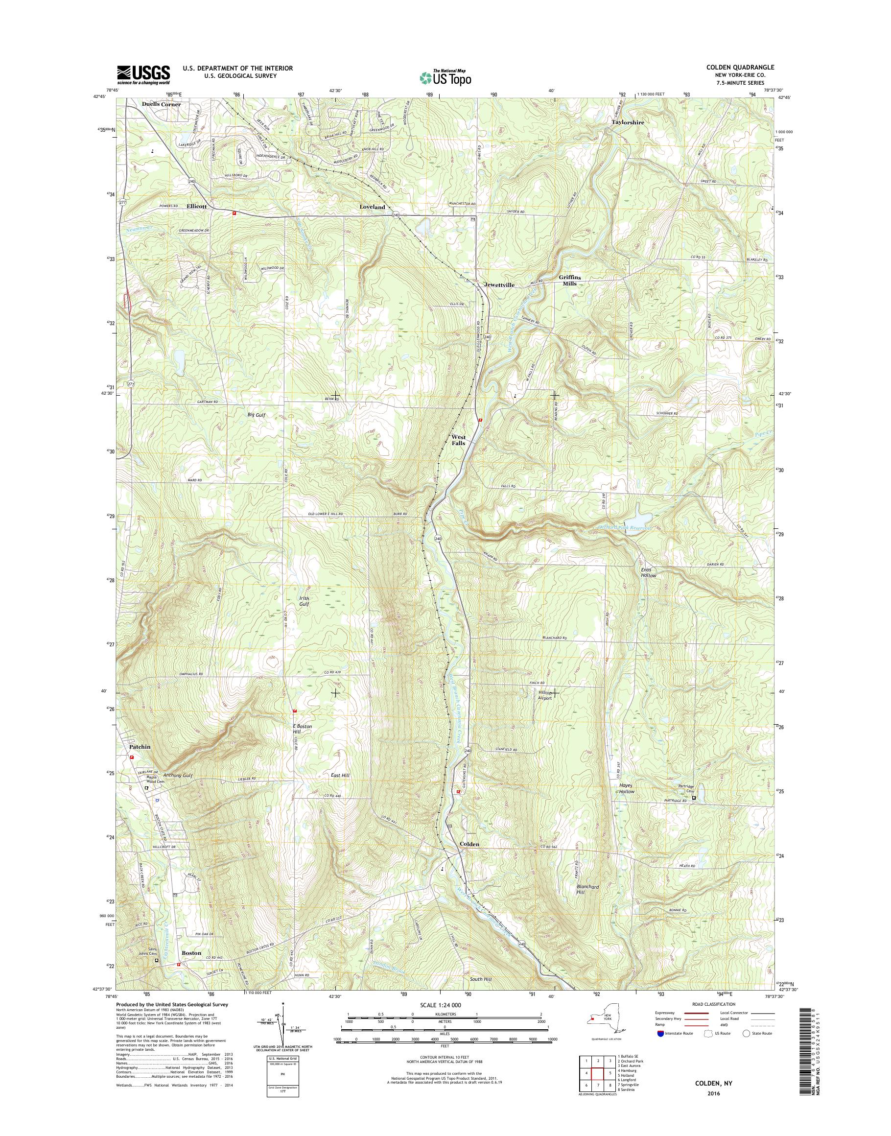 MyTopo Colden, New York USGS Quad Topo Map