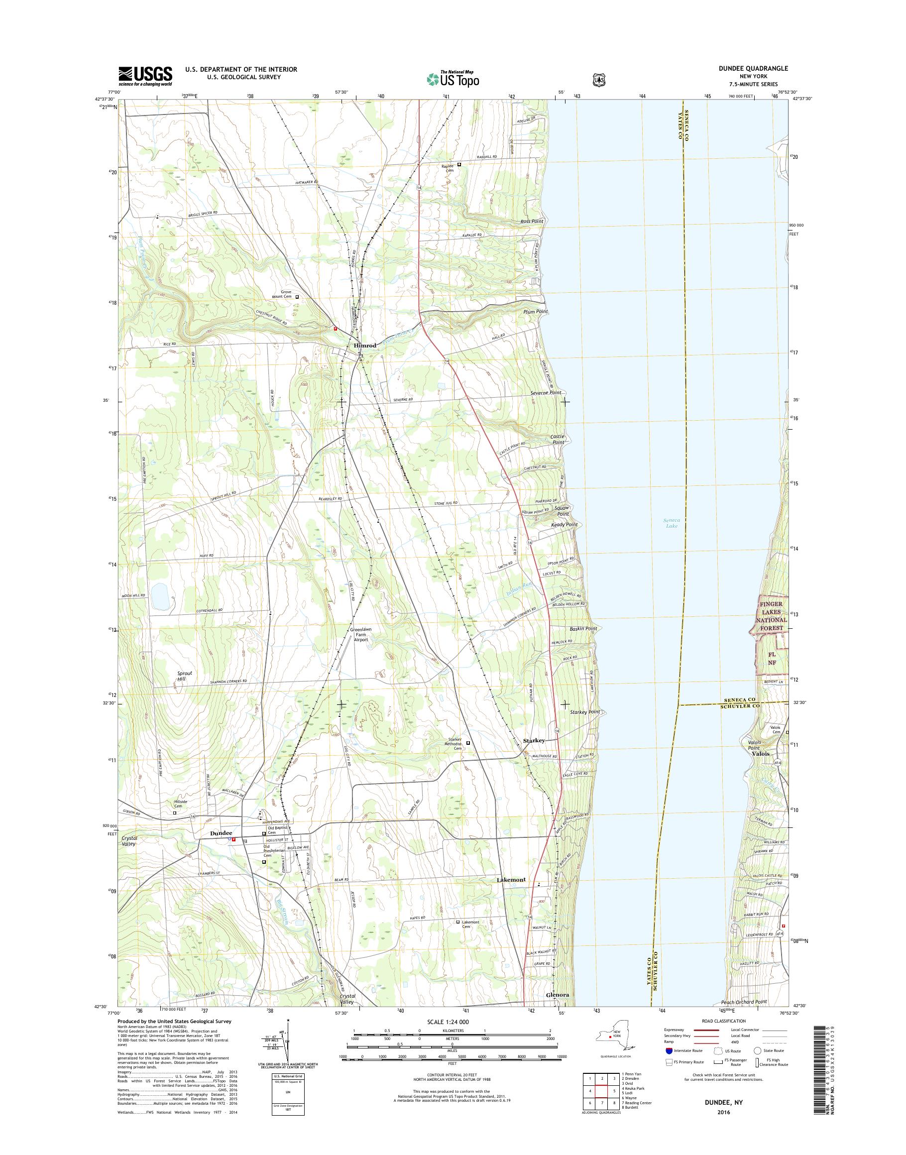 MyTopo Dundee, New York USGS Quad Topo Map
