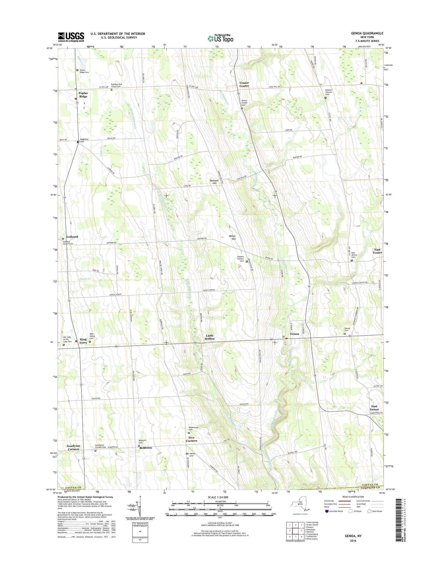 MyTopo Genoa, New York USGS Quad Topo Map