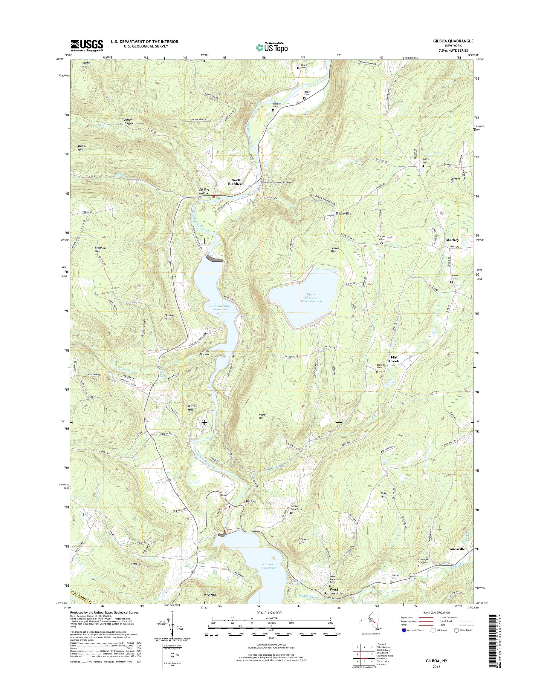 MyTopo Gilboa, New York USGS Quad Topo Map