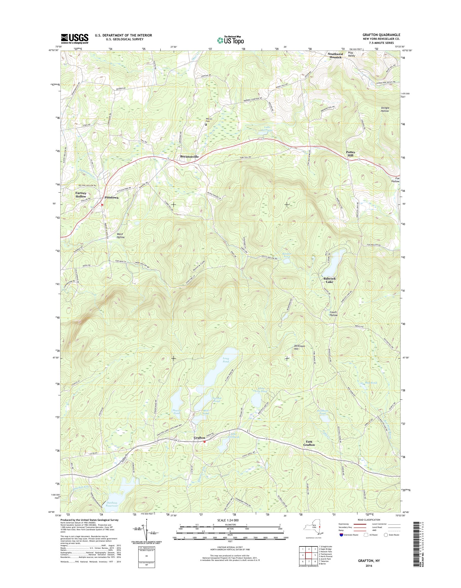 MyTopo Grafton, New York USGS Quad Topo Map
