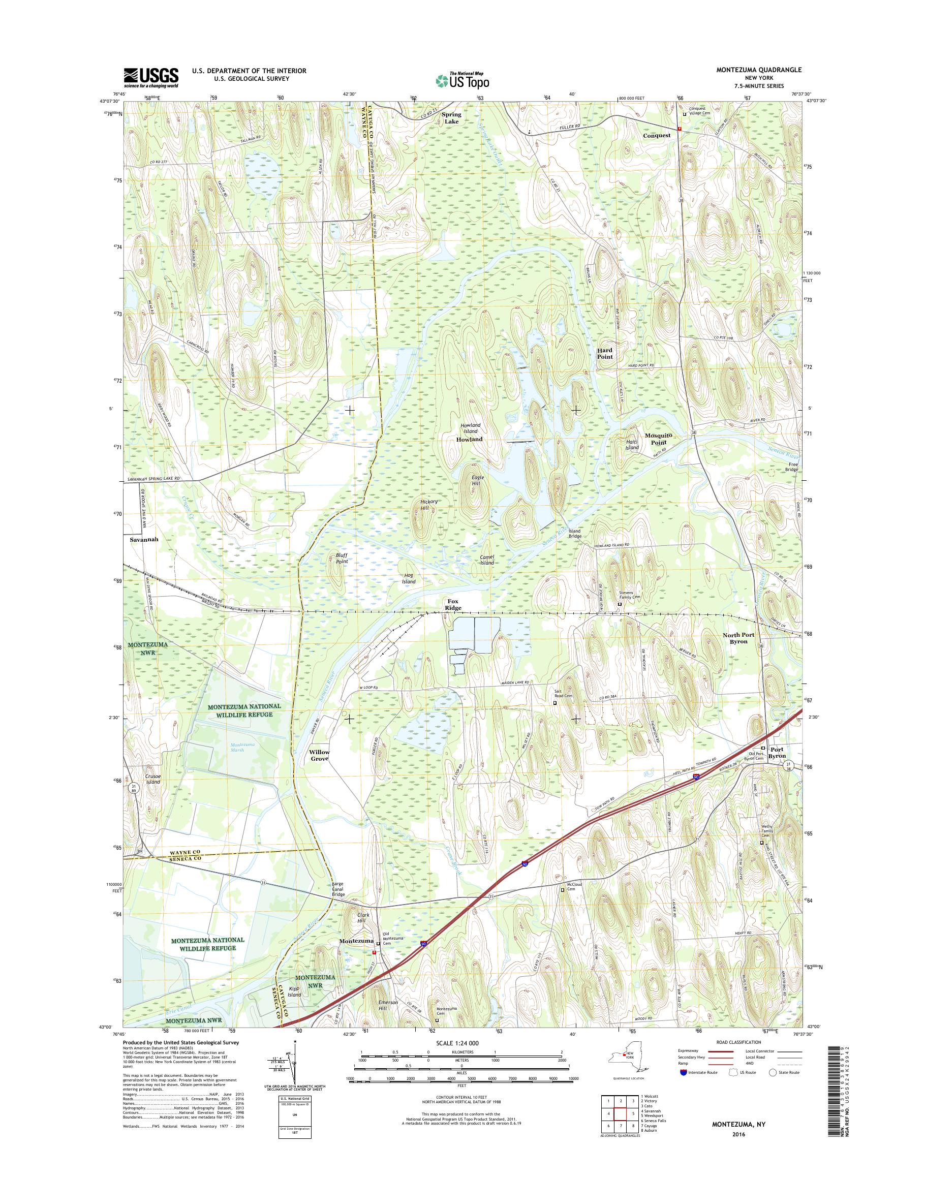 MyTopo Montezuma, New York USGS Quad Topo Map