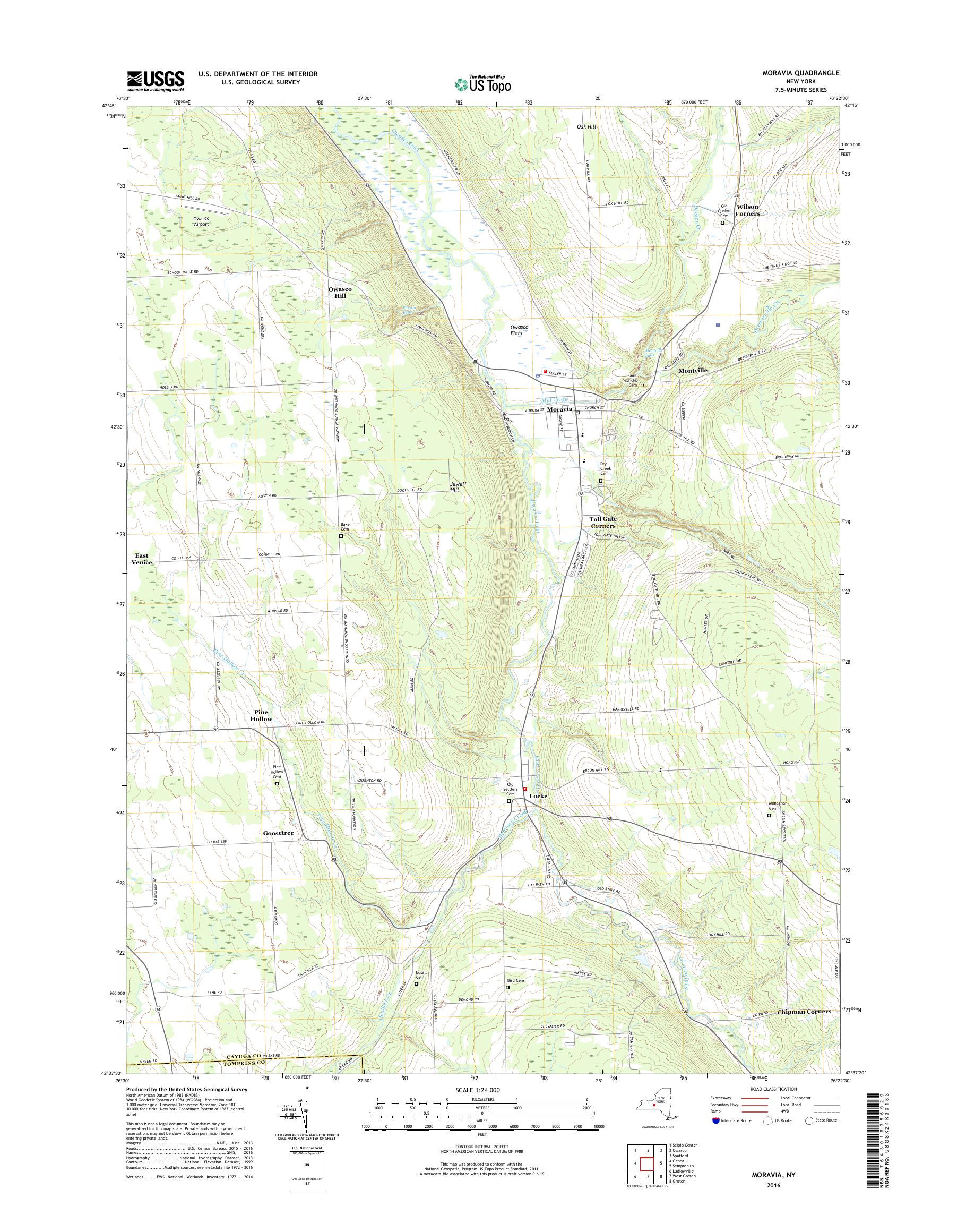 MyTopo Moravia, New York USGS Quad Topo Map