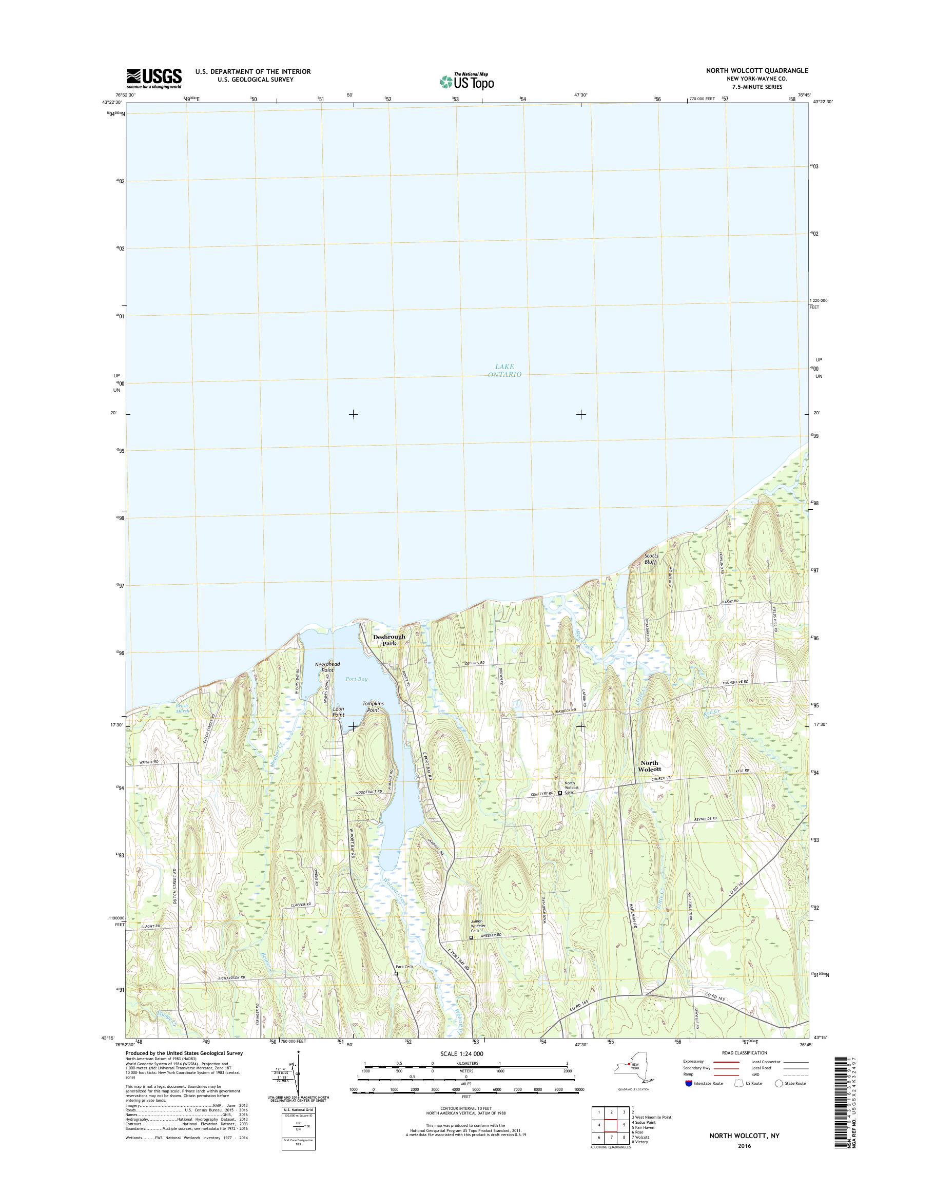 MyTopo North Wolcott, New York USGS Quad Topo Map