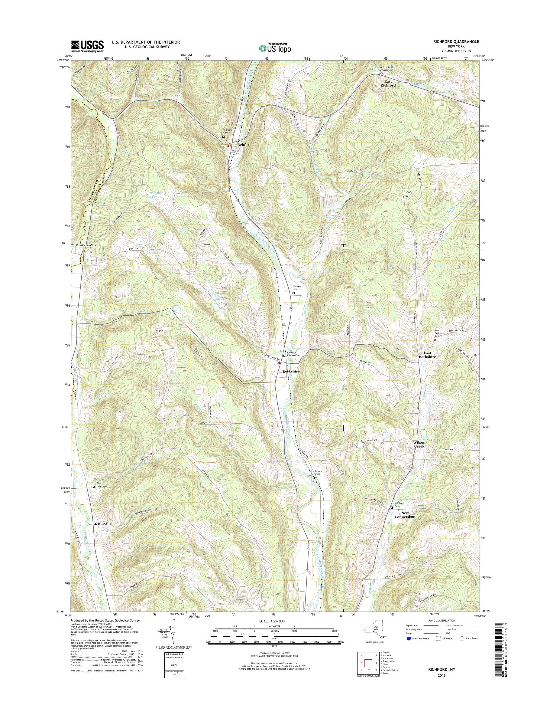 MyTopo Richford, New York USGS Quad Topo Map