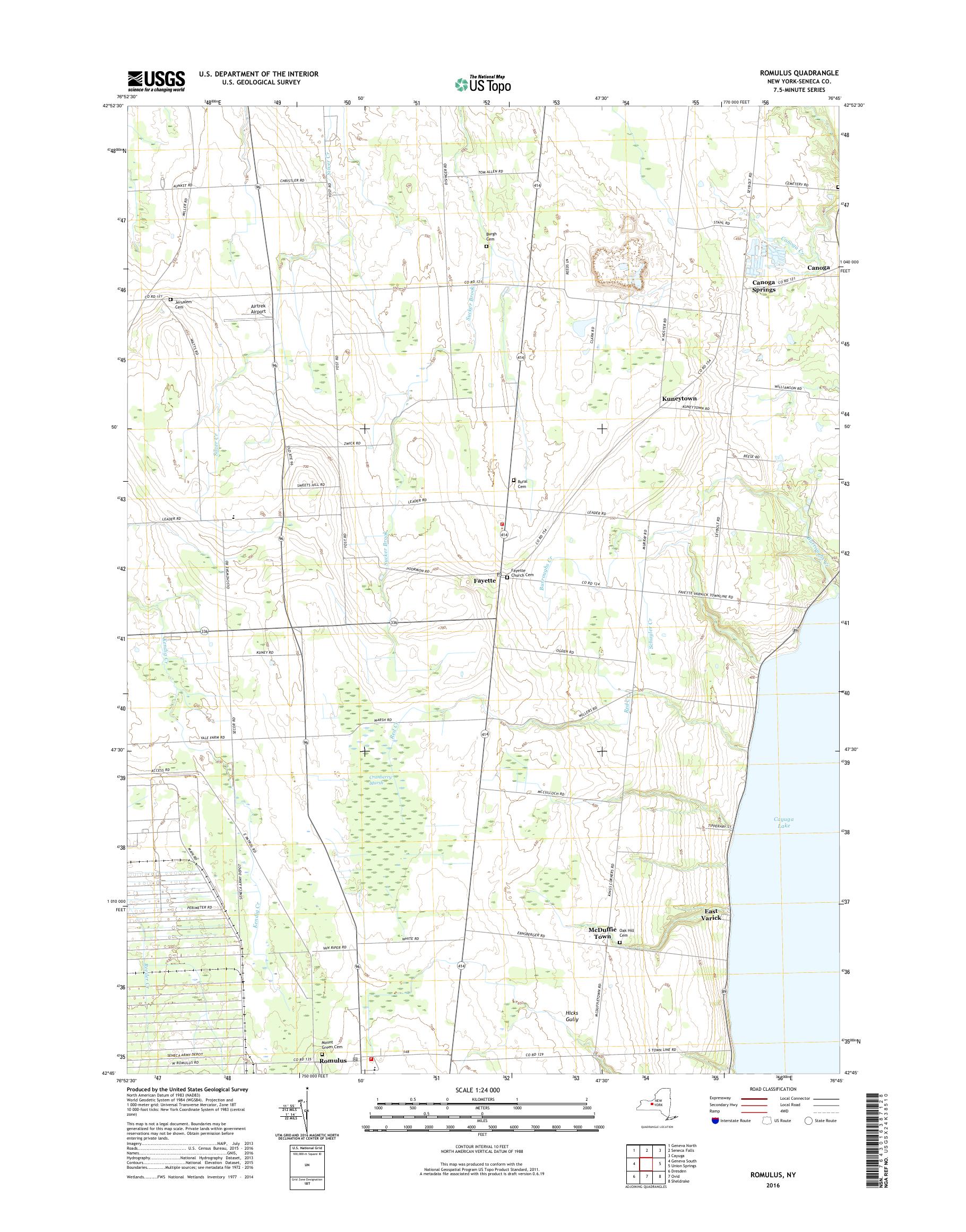 MyTopo Romulus, New York USGS Quad Topo Map