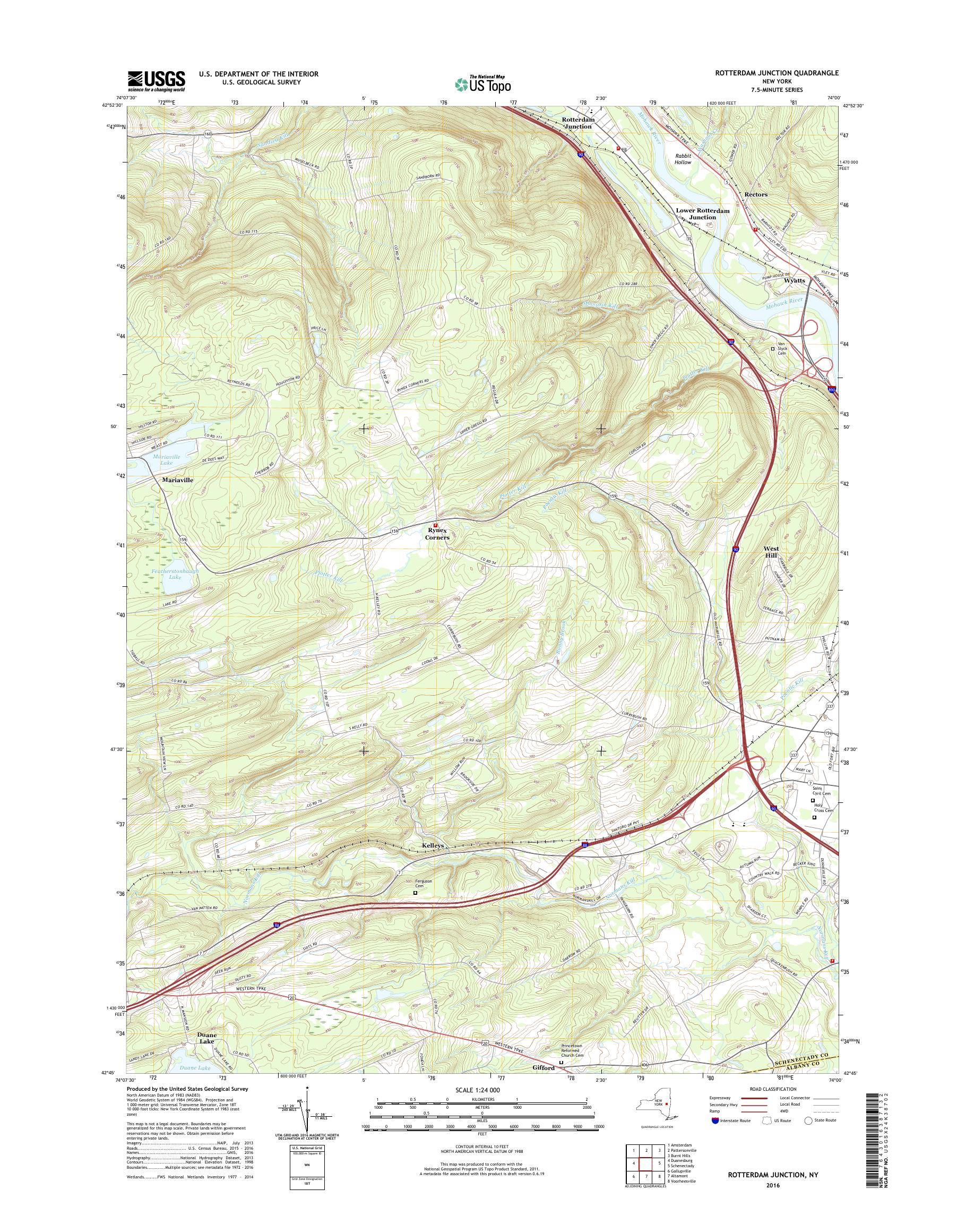 MyTopo Rotterdam Junction, New York USGS Quad Topo Map